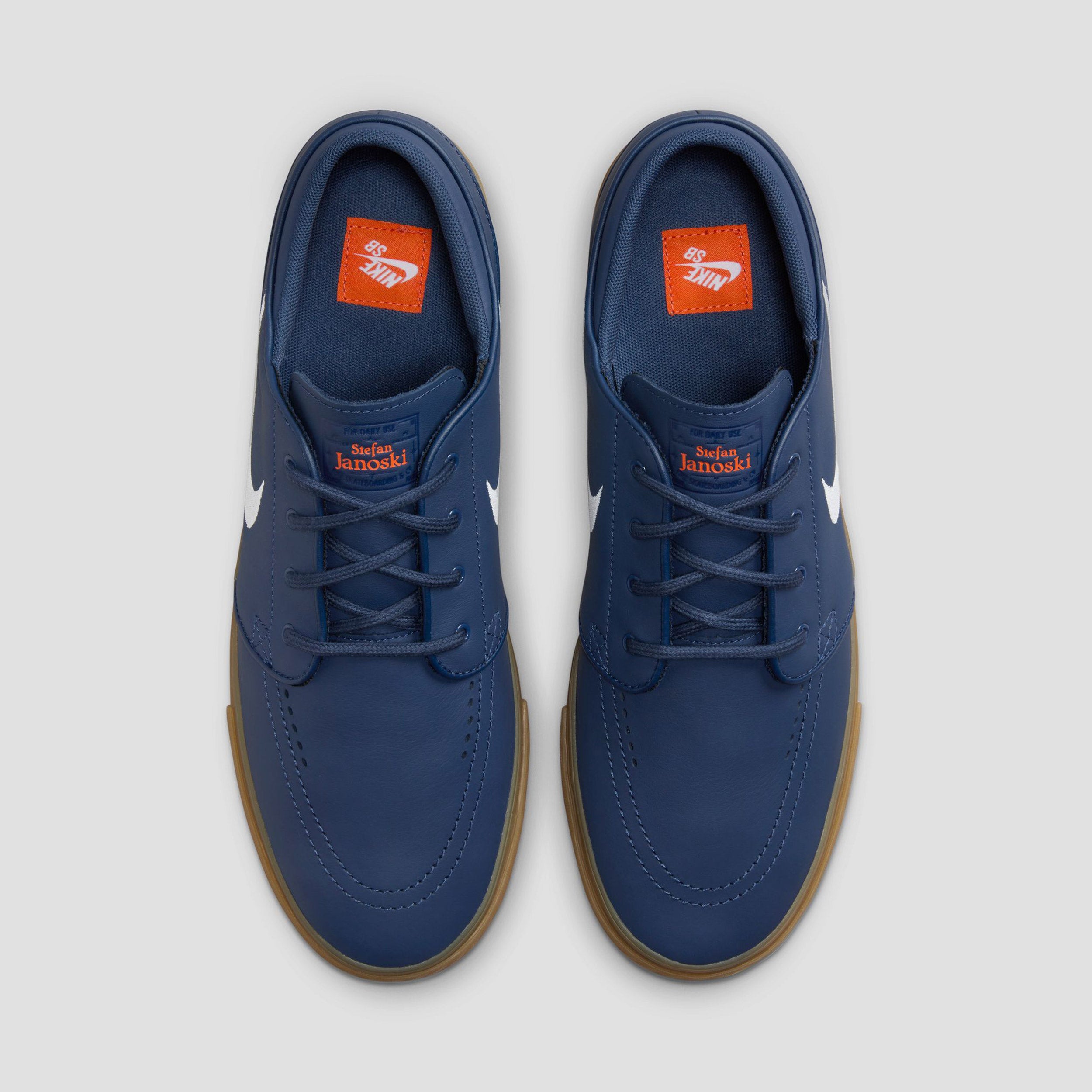 Nike SB Zoom Janoski OG+ Skate Shoes Navy / White - Navy - Gum Light Brown