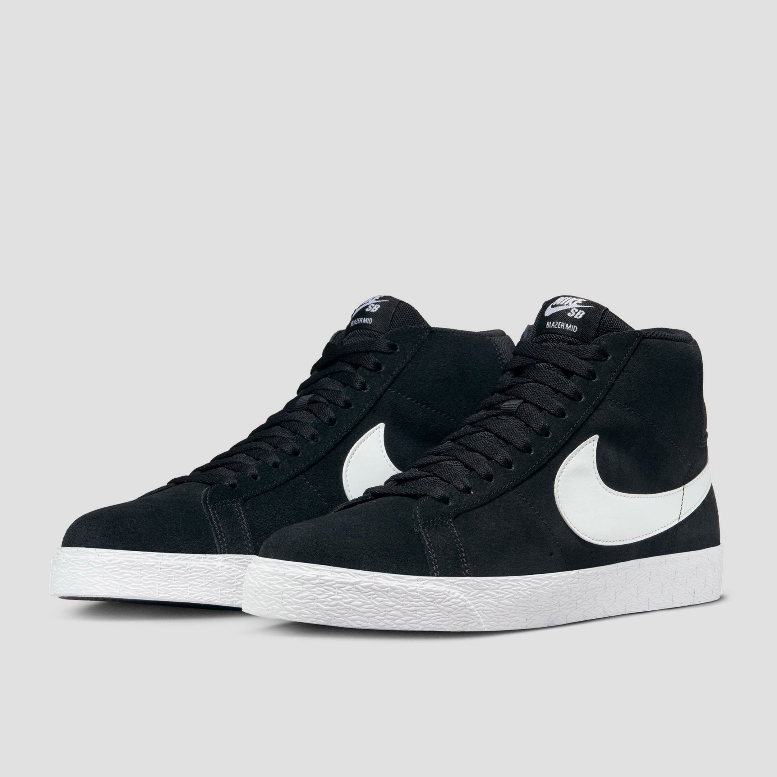 Nike SB Blazer Mid Shoes Black / White - White - White