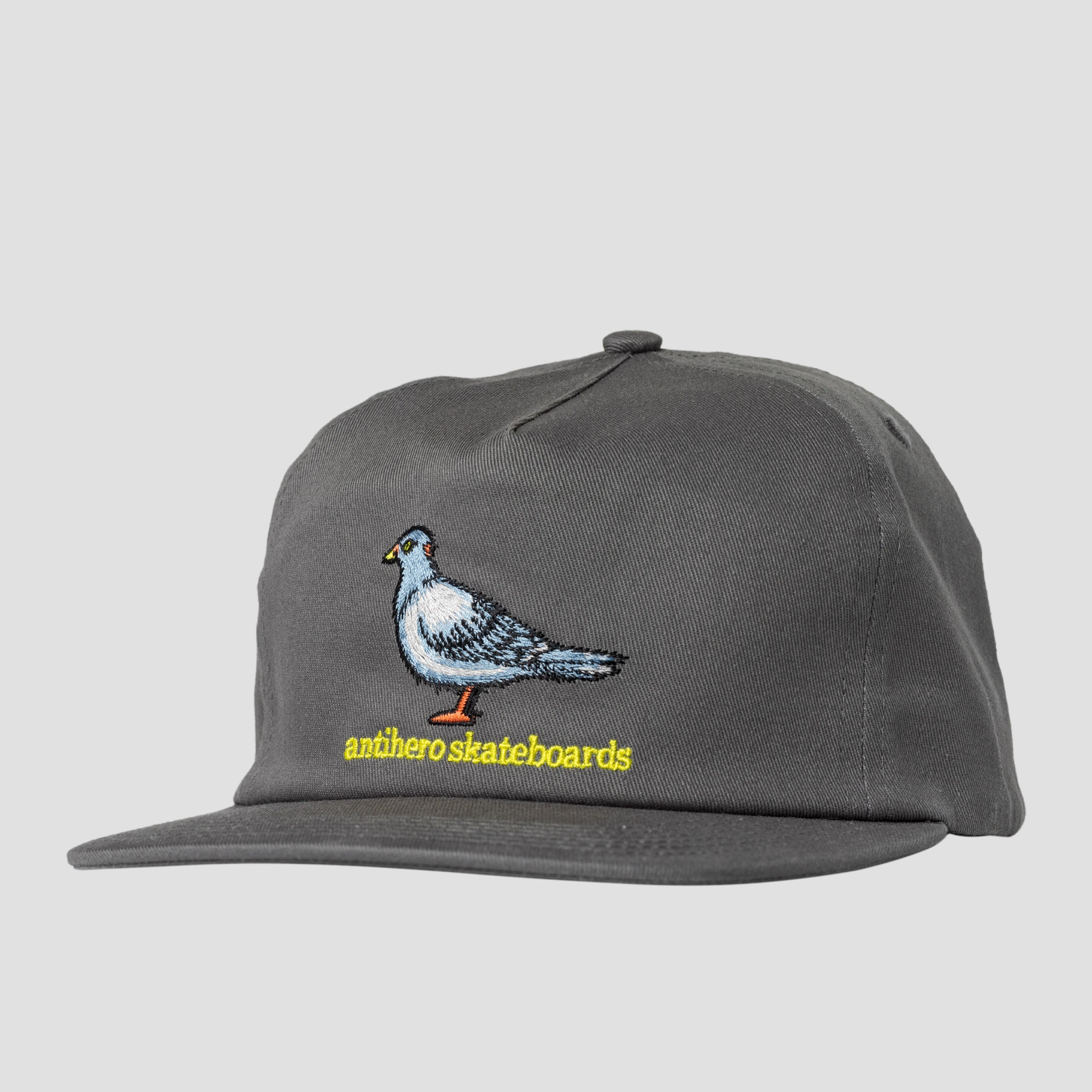 Anti Hero Lil Pigeon Snapback Cap Charcoal Yellow