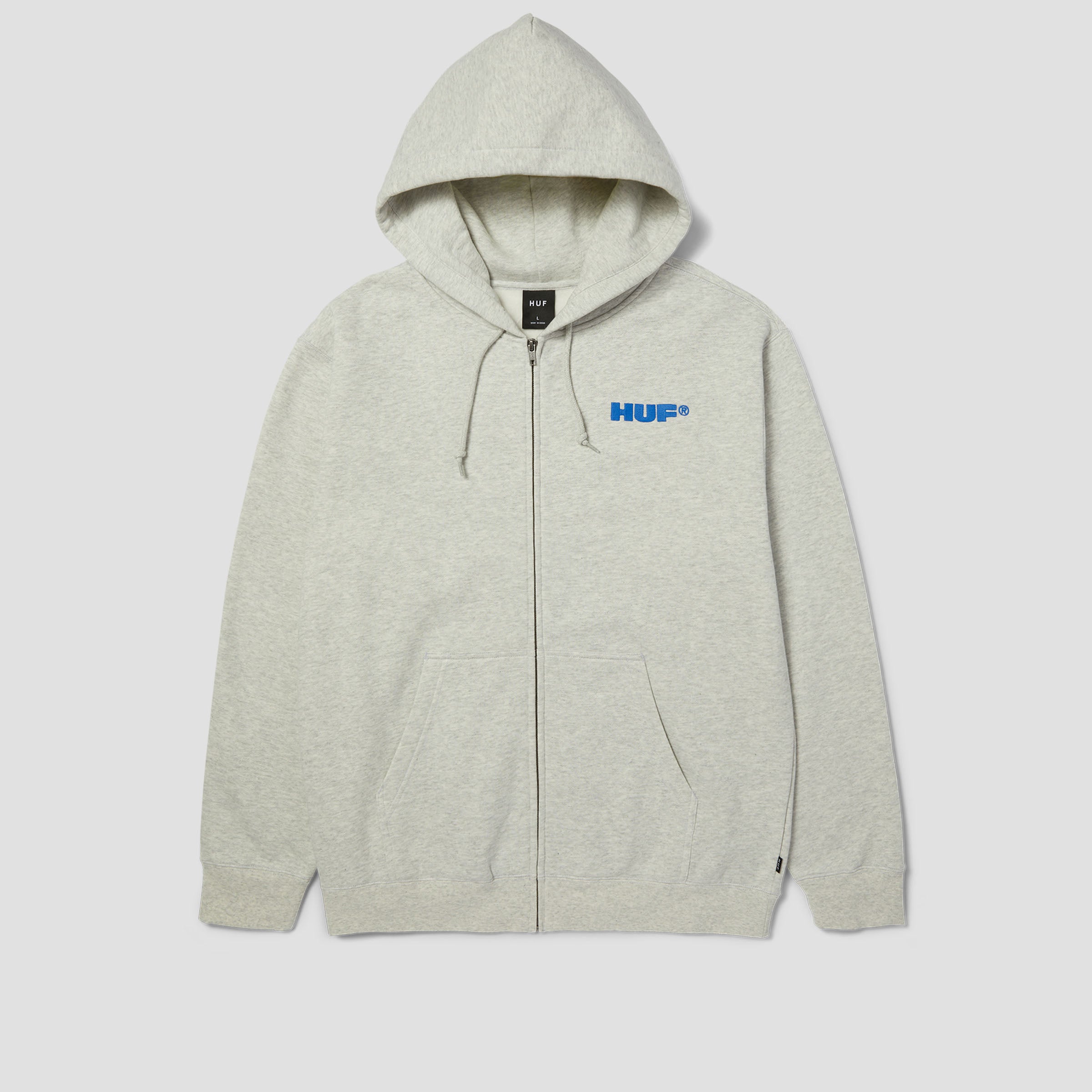 HUF All Caps Zip Hood Ash