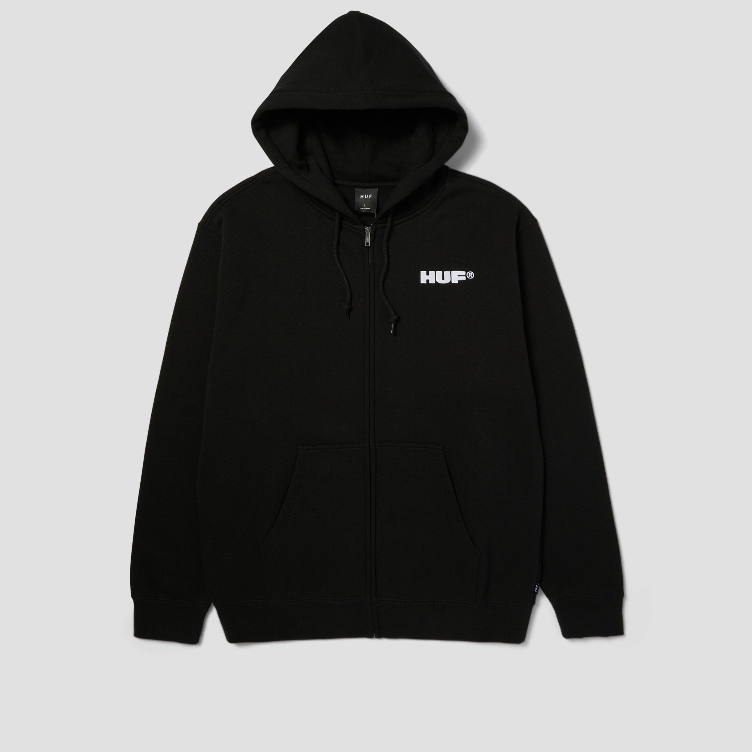 HUF All Caps Zip Hood Black