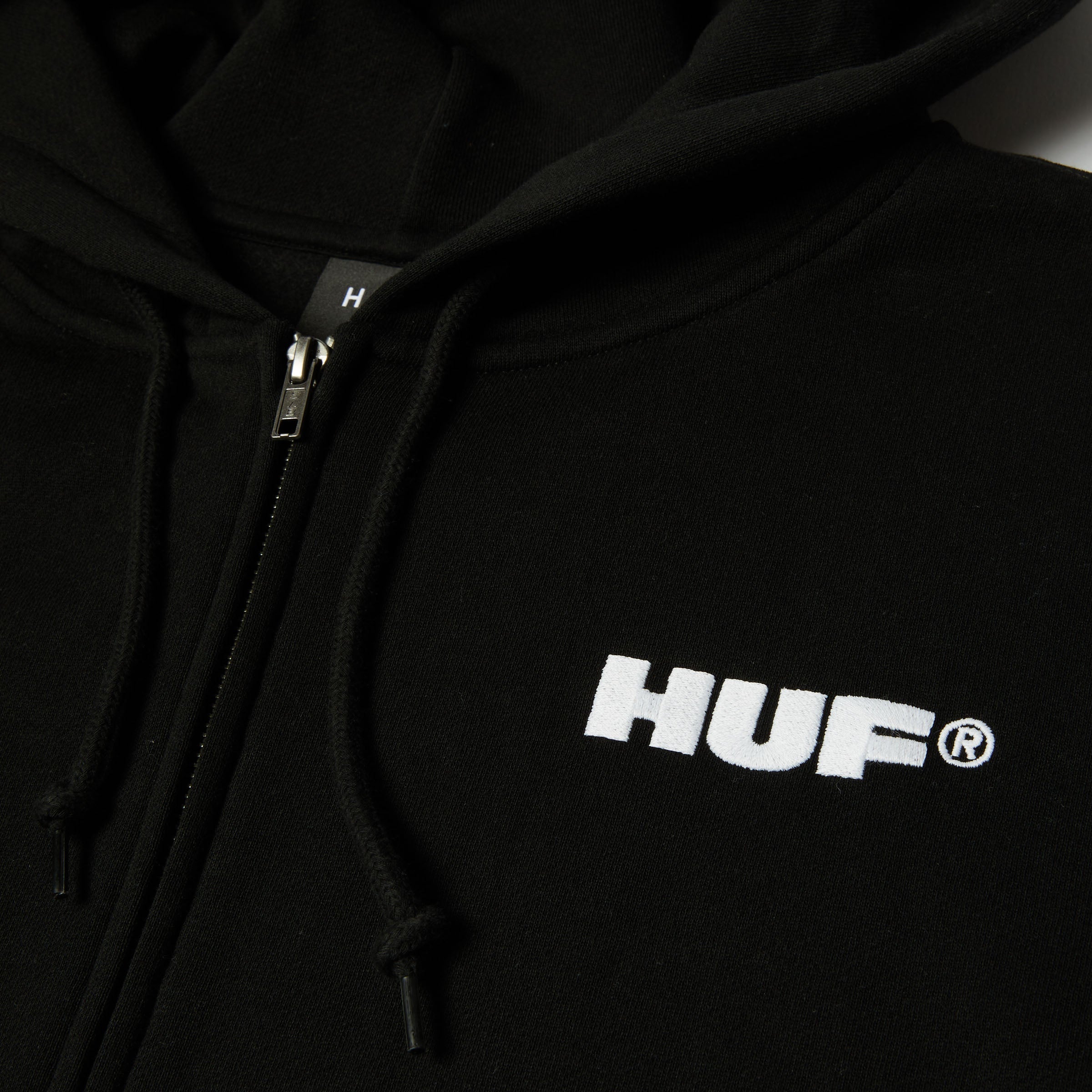HUF All Caps Zip Hood Black
