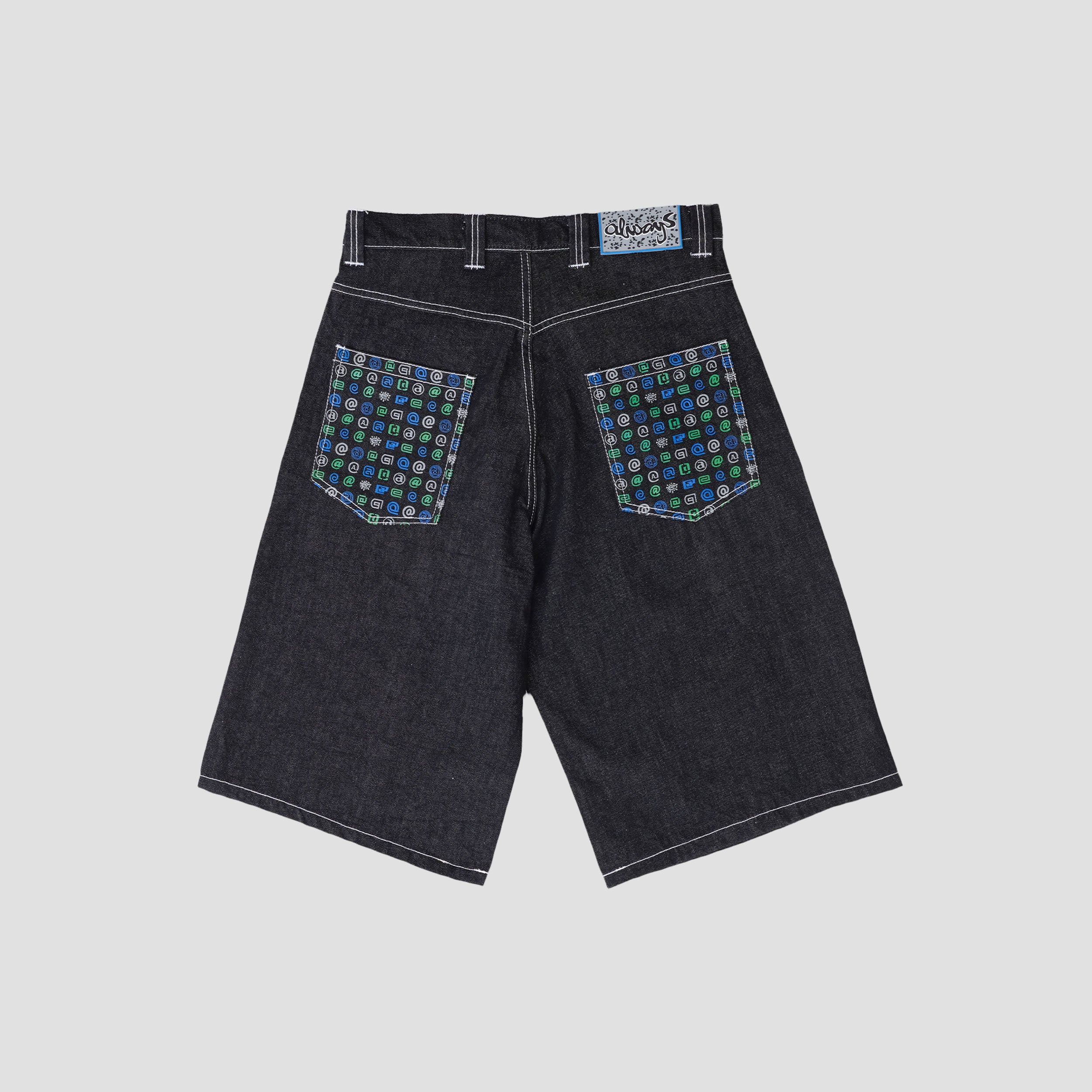Always Back Pocket Print Denim Shorts Black