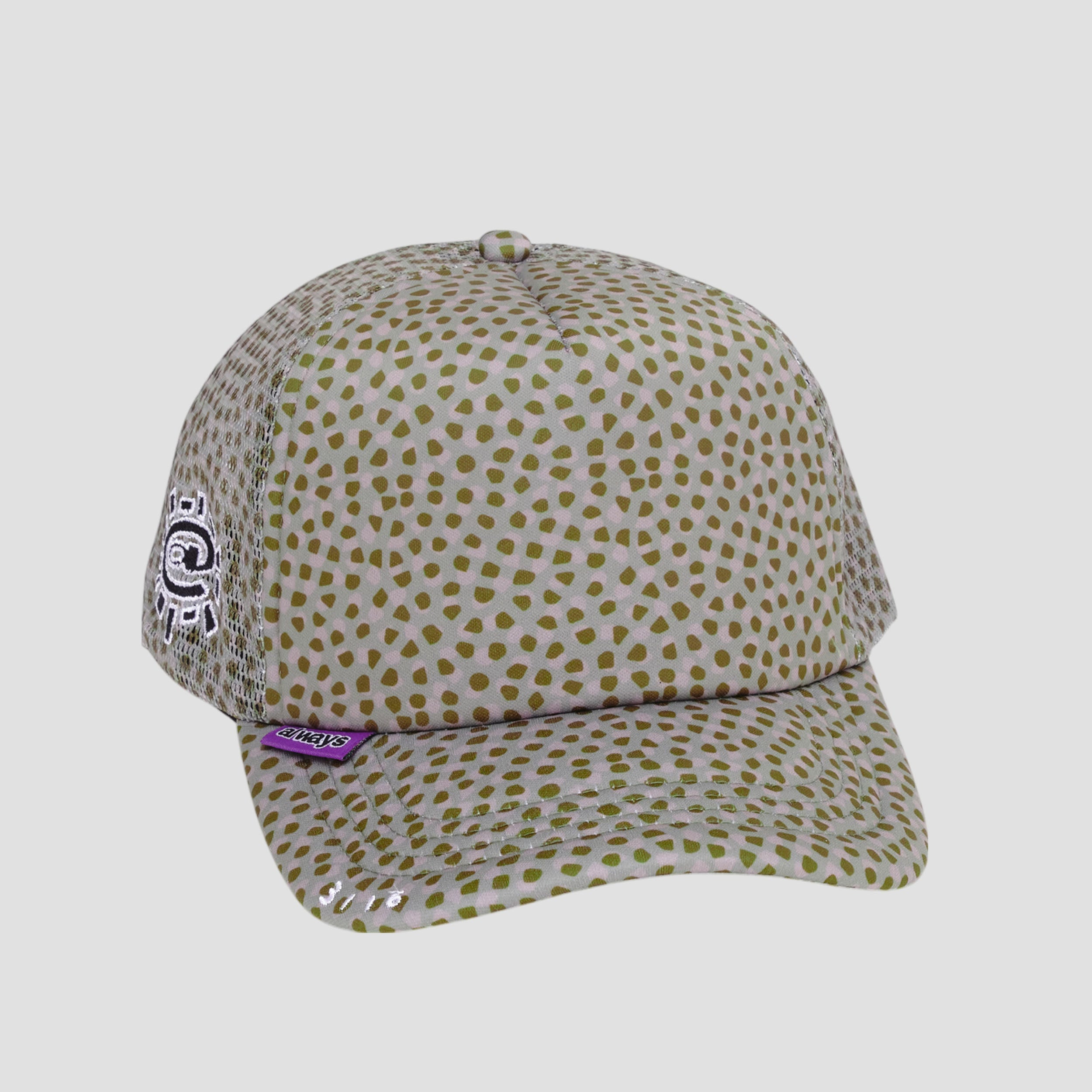 Always Coral Pattern Trucker Cap Green