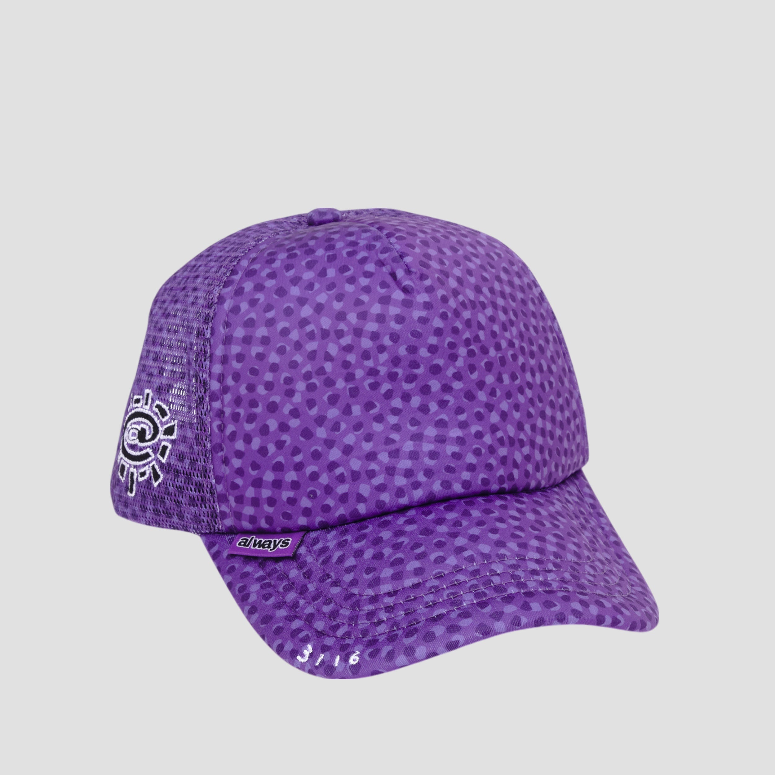 Always Coral Pattern Trucker Cap Purple