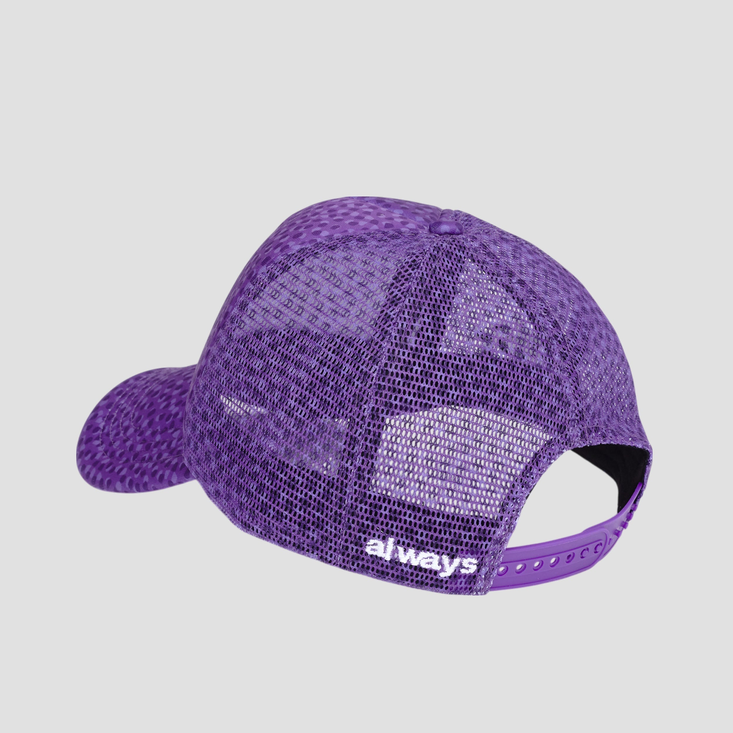 Always Coral Pattern Trucker Cap Purple
