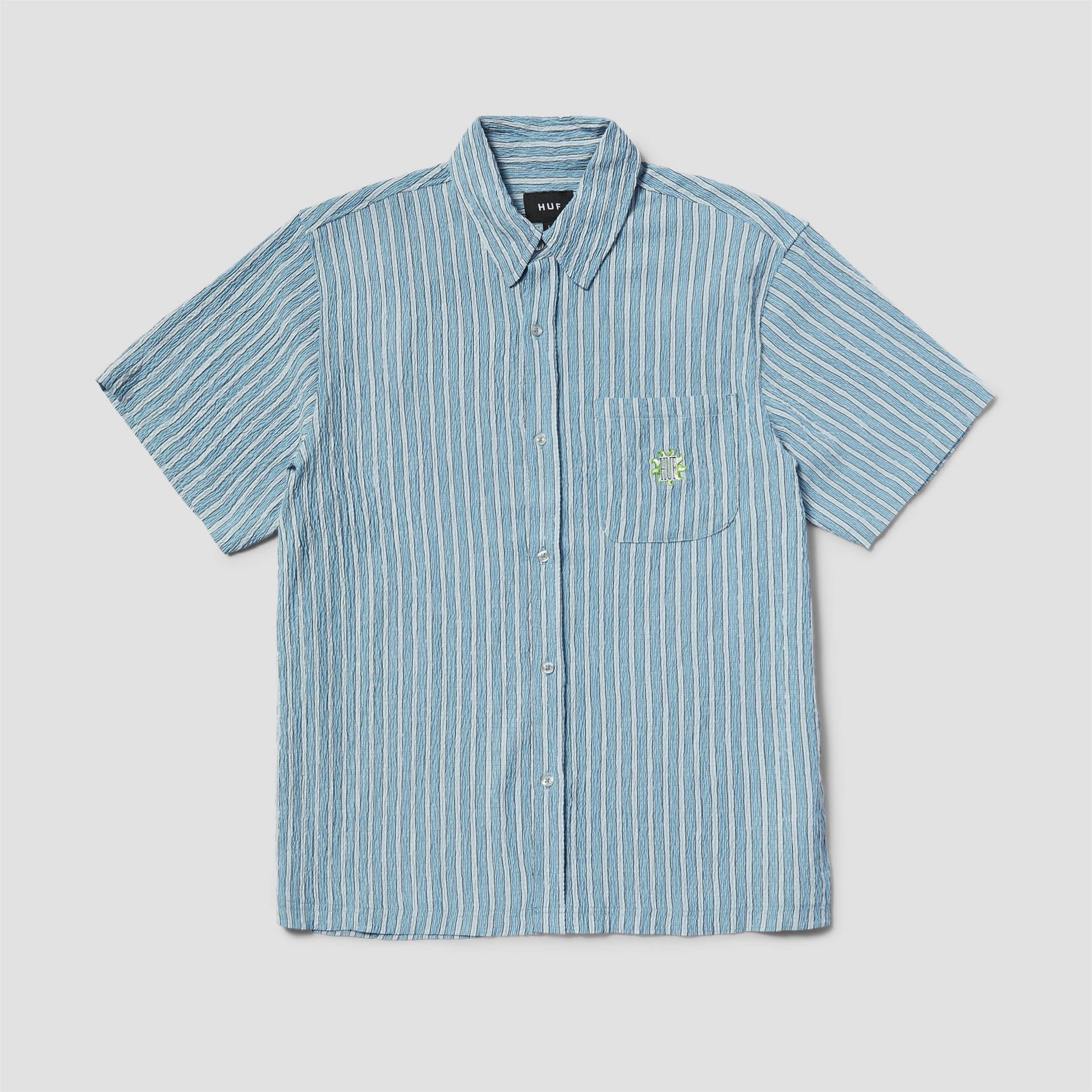 Huf Apollo Shortsleeve Striped Shirt Pool Blue