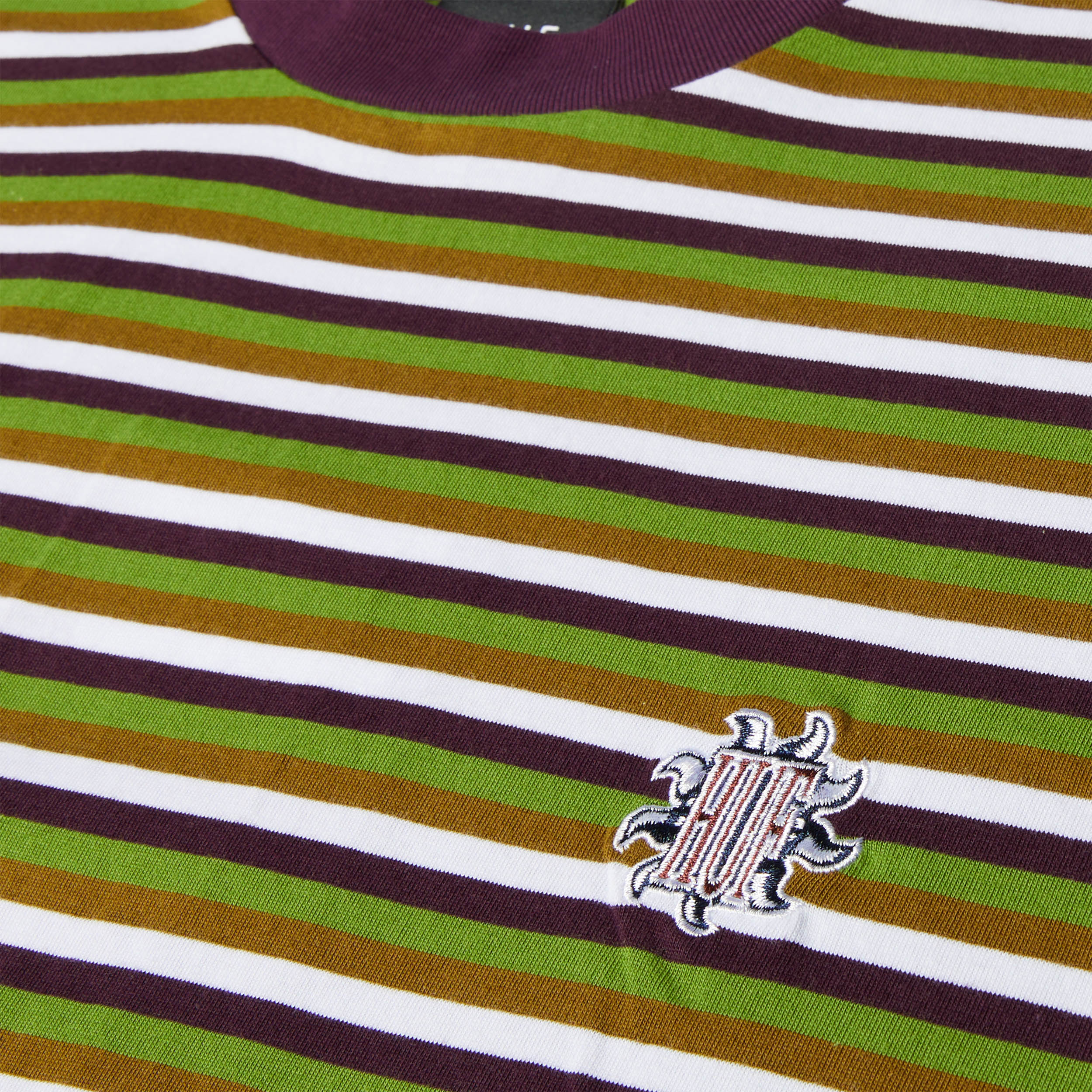 Huf Apollo Striped Shortsleeve Knit Boxy Top Green