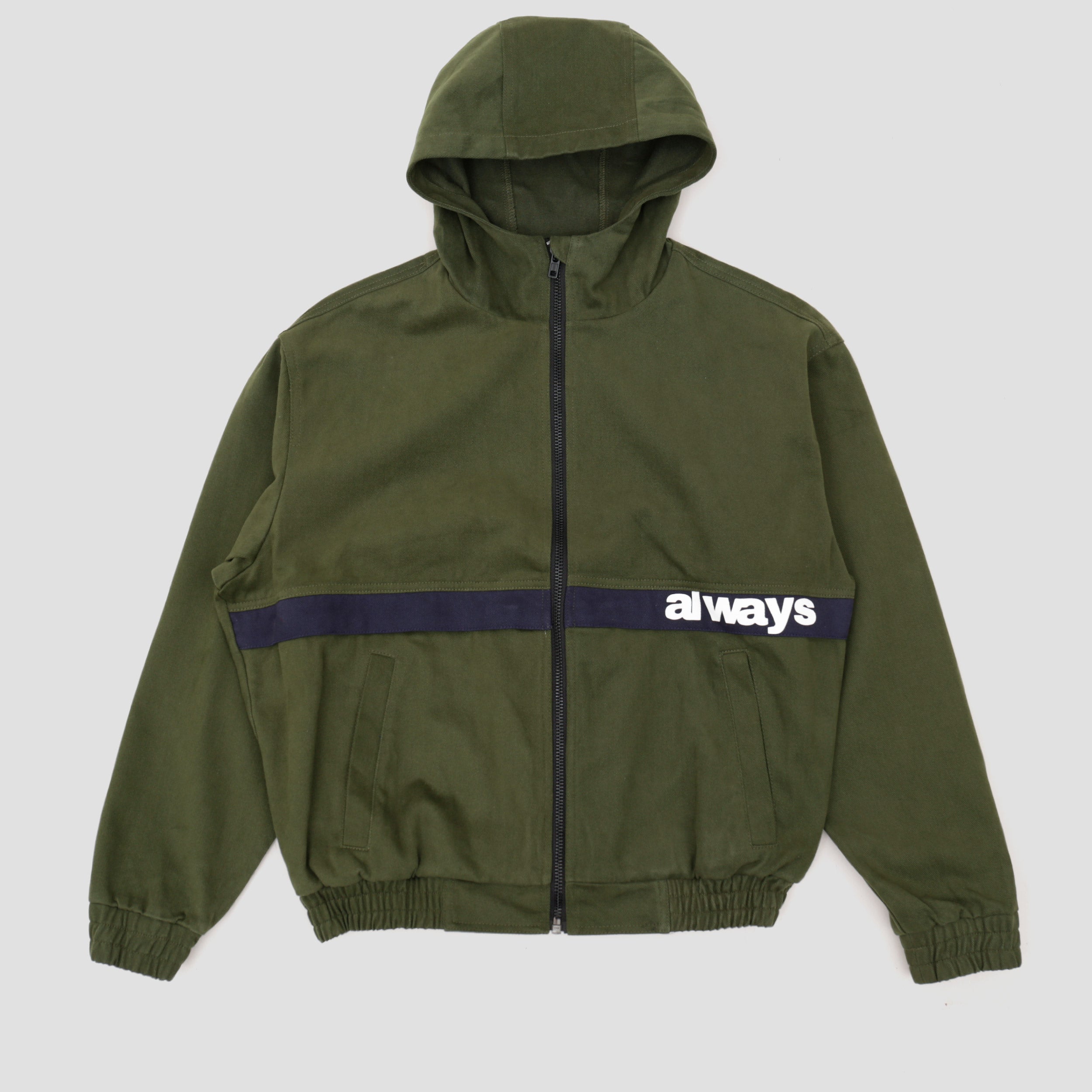 Always Two Tone Canvas Bomber Jacket Green