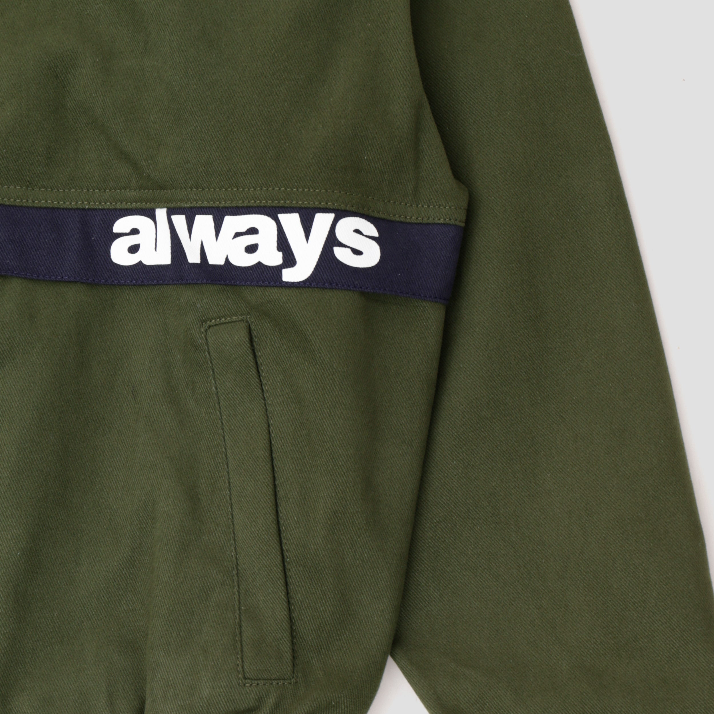 Always Two Tone Canvas Bomber Jacket Green