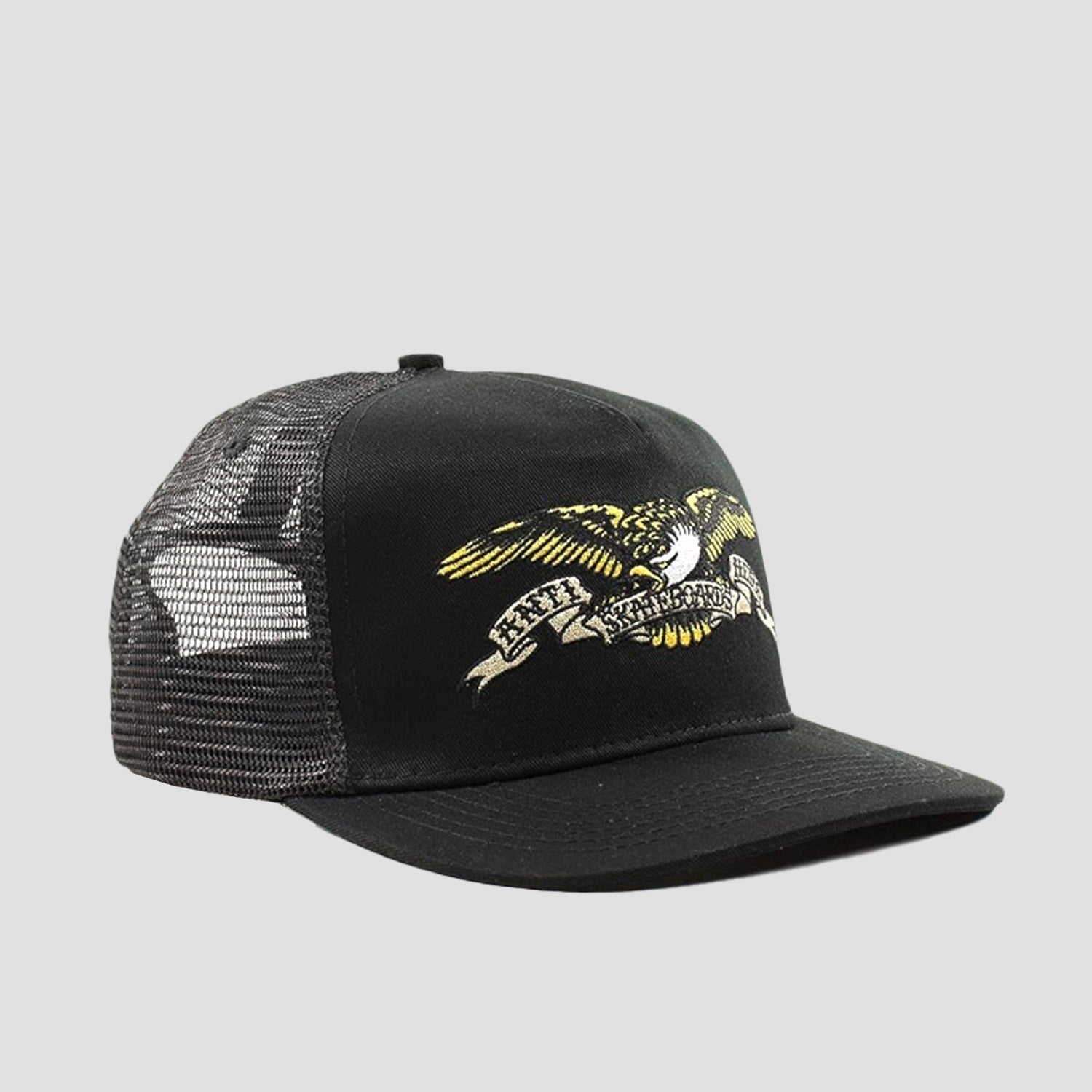 Anti Hero Adjustable Eagle Embroidered Trucker Cap Black