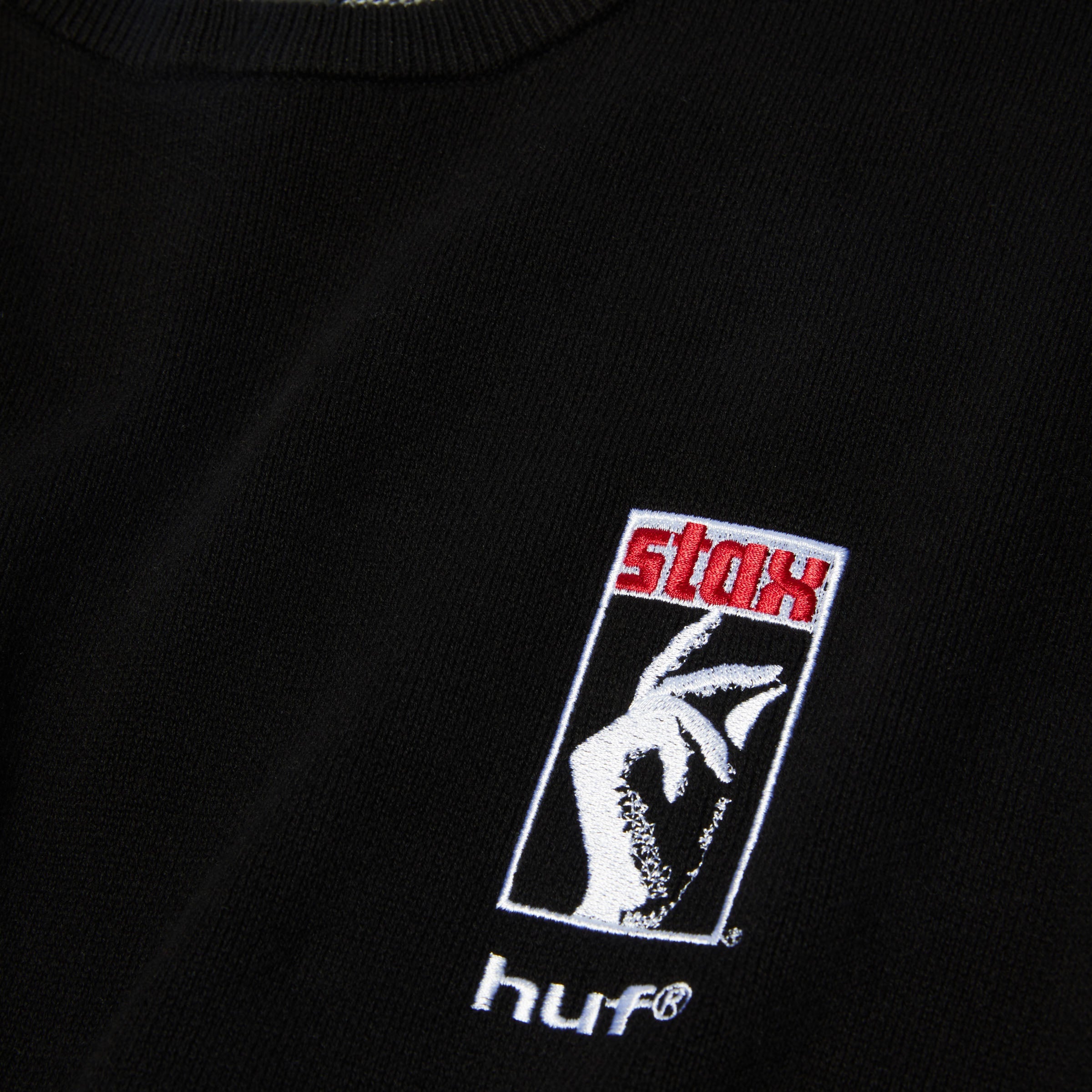 HUF X Isaac Hayes Black Moses Knit Sweater Crew Black