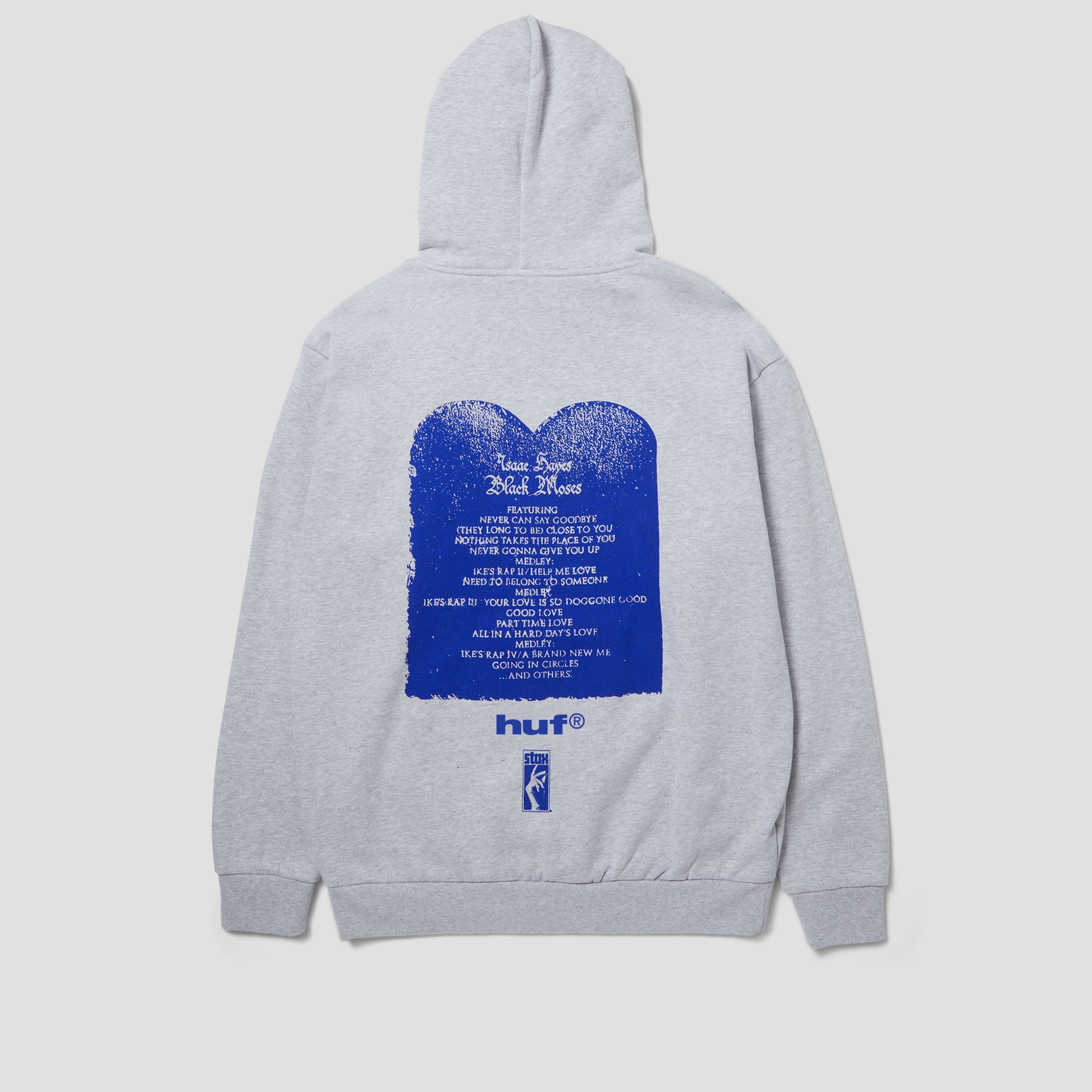HUF X Isaac Hayes Black Moses Heavyweight Hood Ash