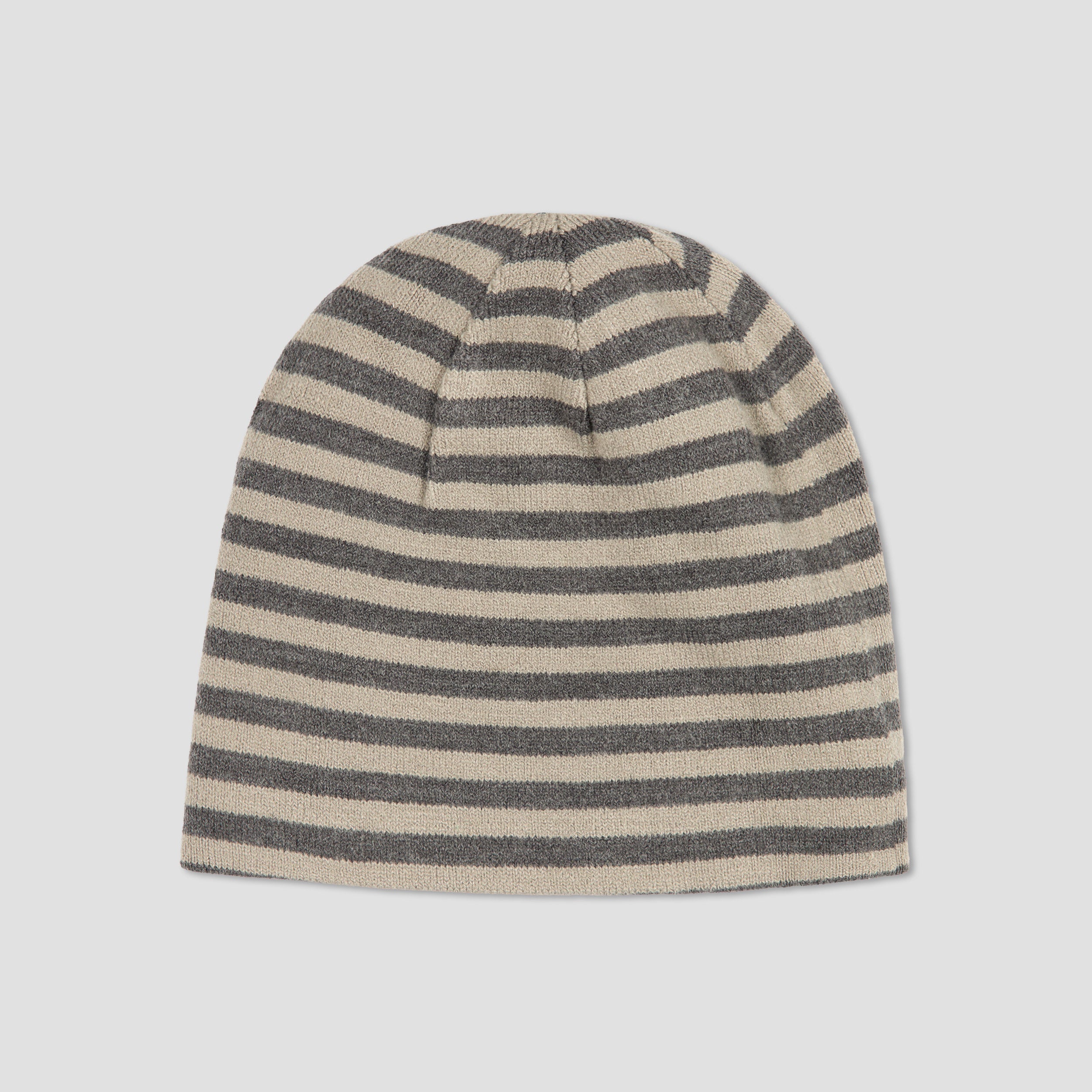 Bronze Emo Stripe B Skully Beanie Grey