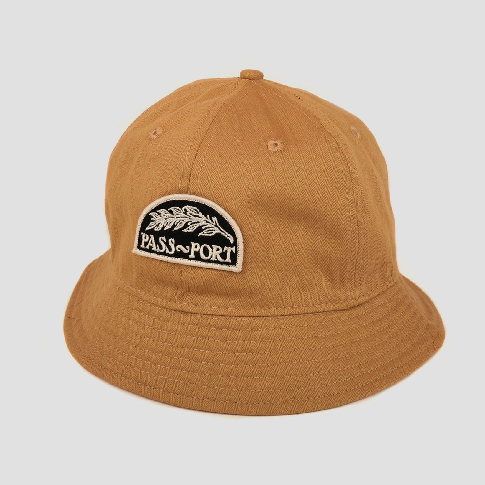 Passport Quill Patch 6 Panel Bucket Cap Tan