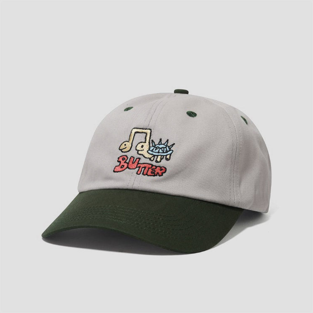 Butter Goods Turtle 6 Panel Cap Light Grey / Seaweed