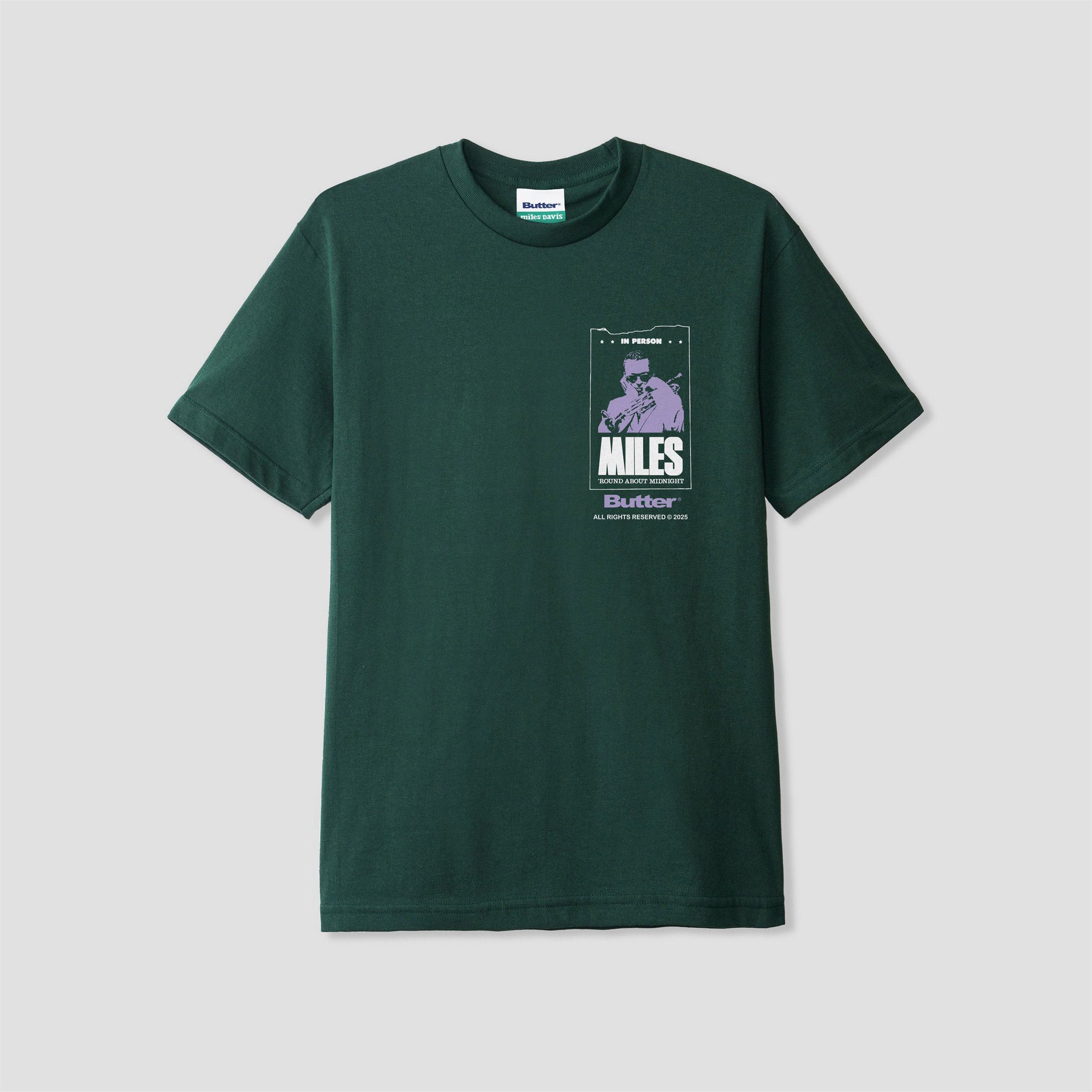 Butter Goods x Miles Davis Round About Midnight T-Shirt Dark Forest