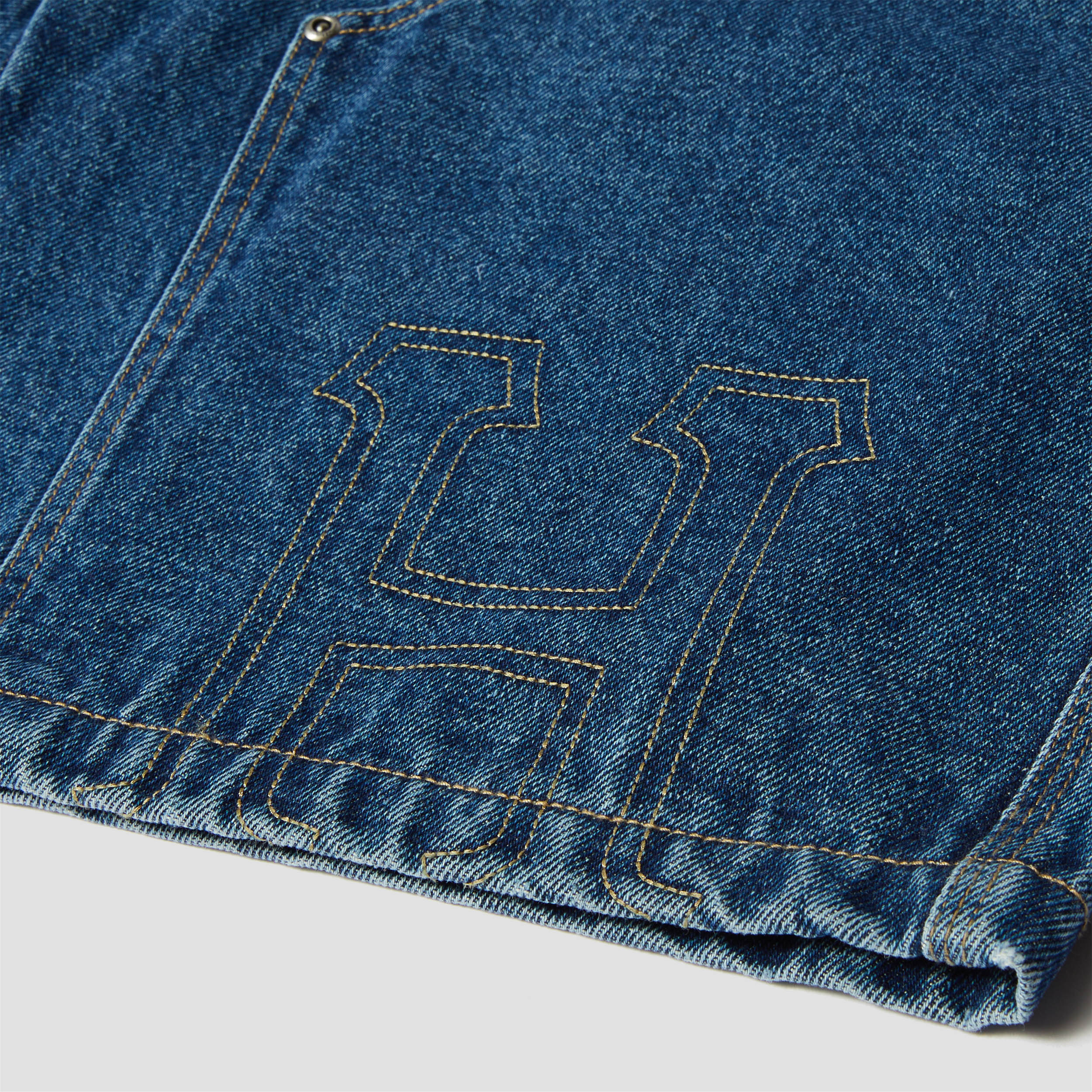 Huf Classic H Double Knee Denim Short Stone Wash Indigo