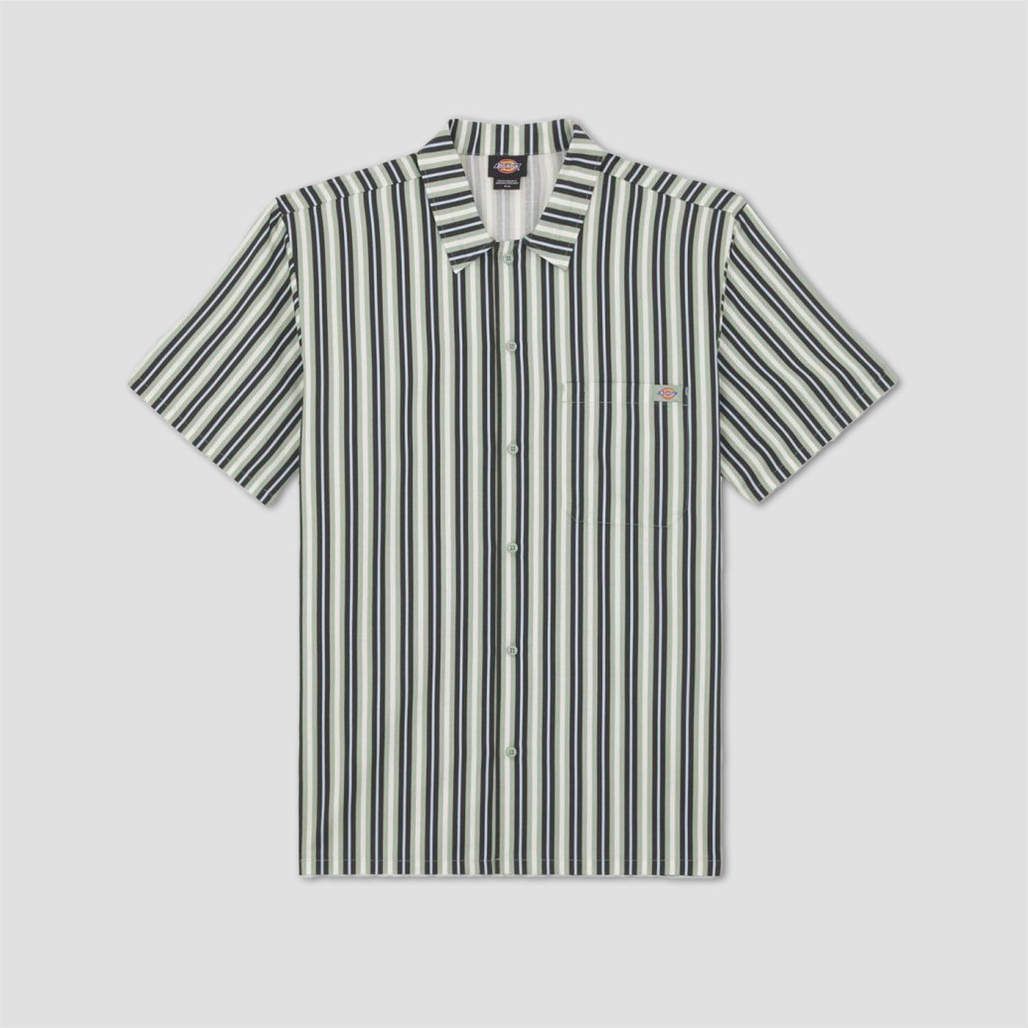 Dickies Multi Stripe Shortsleeve Work Shirt Iceberg