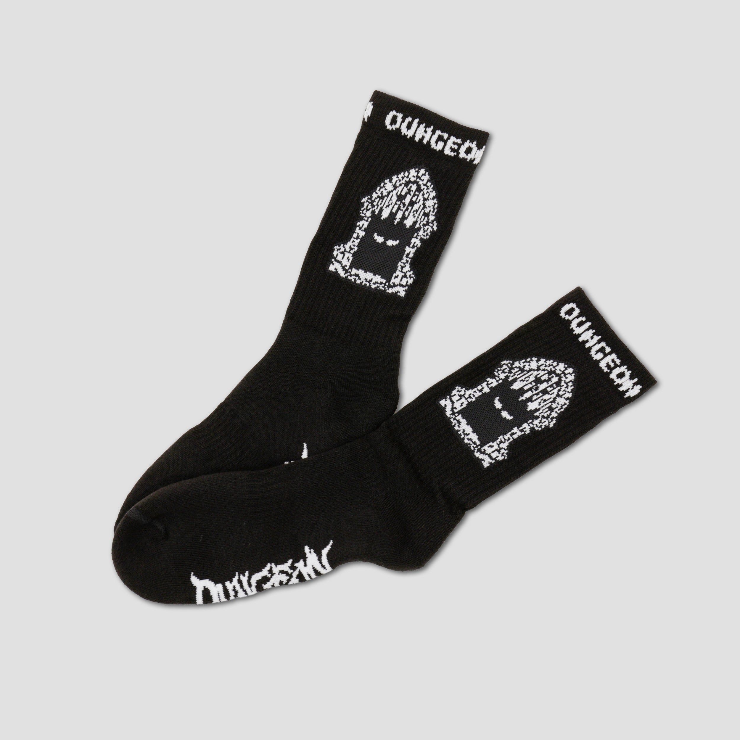 Dungeon Portcullis Woven Socks Black