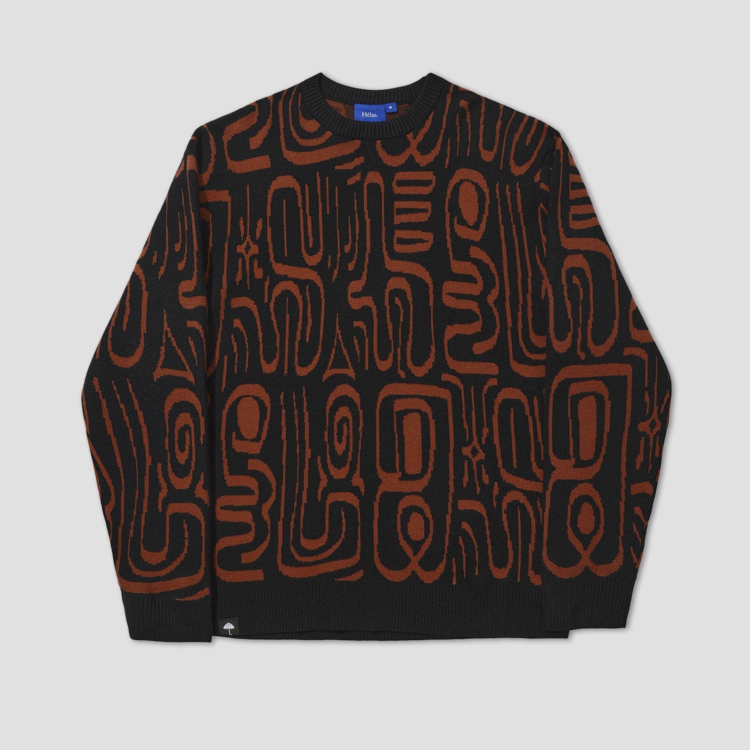 Helas Abstract Crewneck Knit Black / Brown