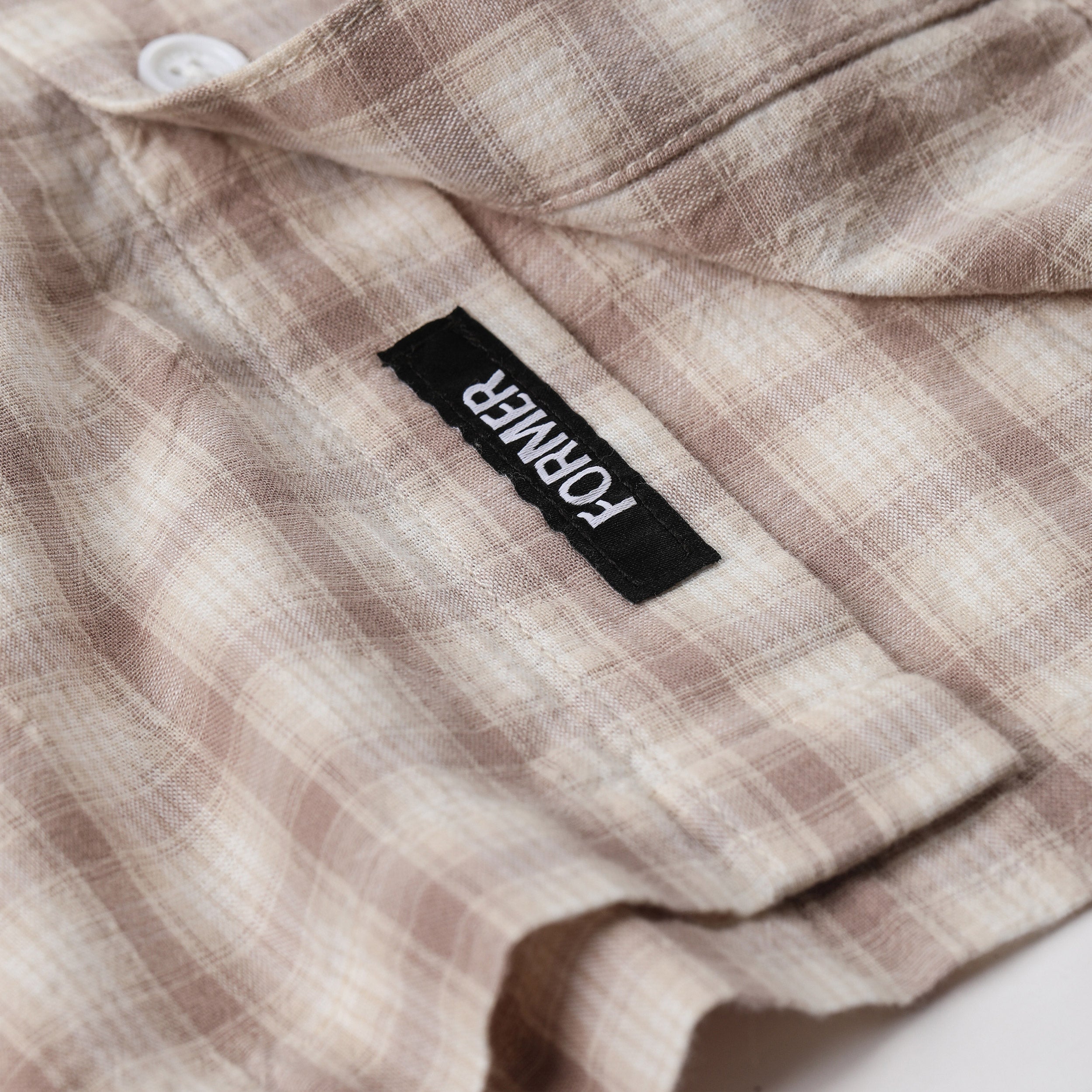 Former Manners Check Shortsleeve Shirt Taupe