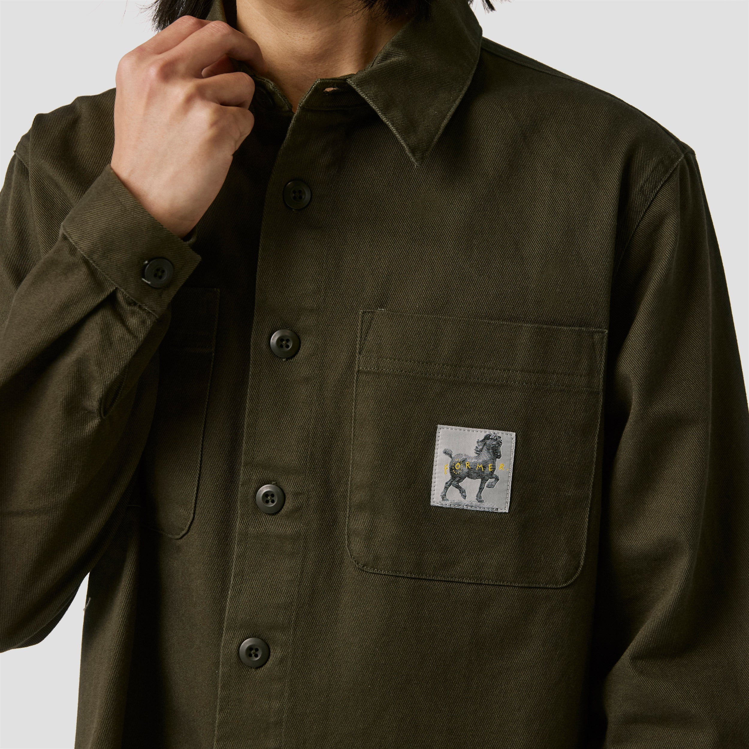Former Daring Longsleeve Overshirt Deep Olive