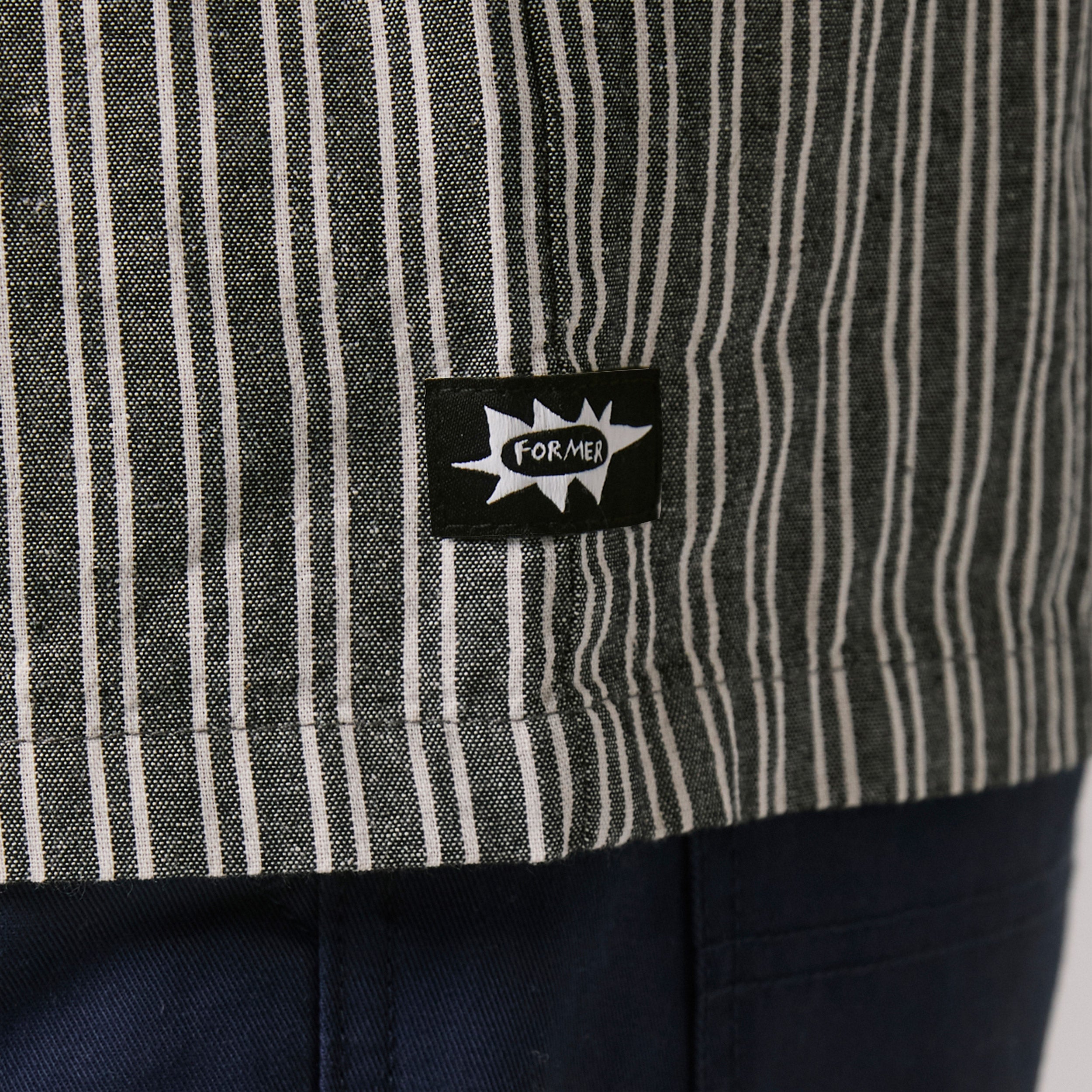 Former Reynolds Stripe Shortsleeve Shirt Black