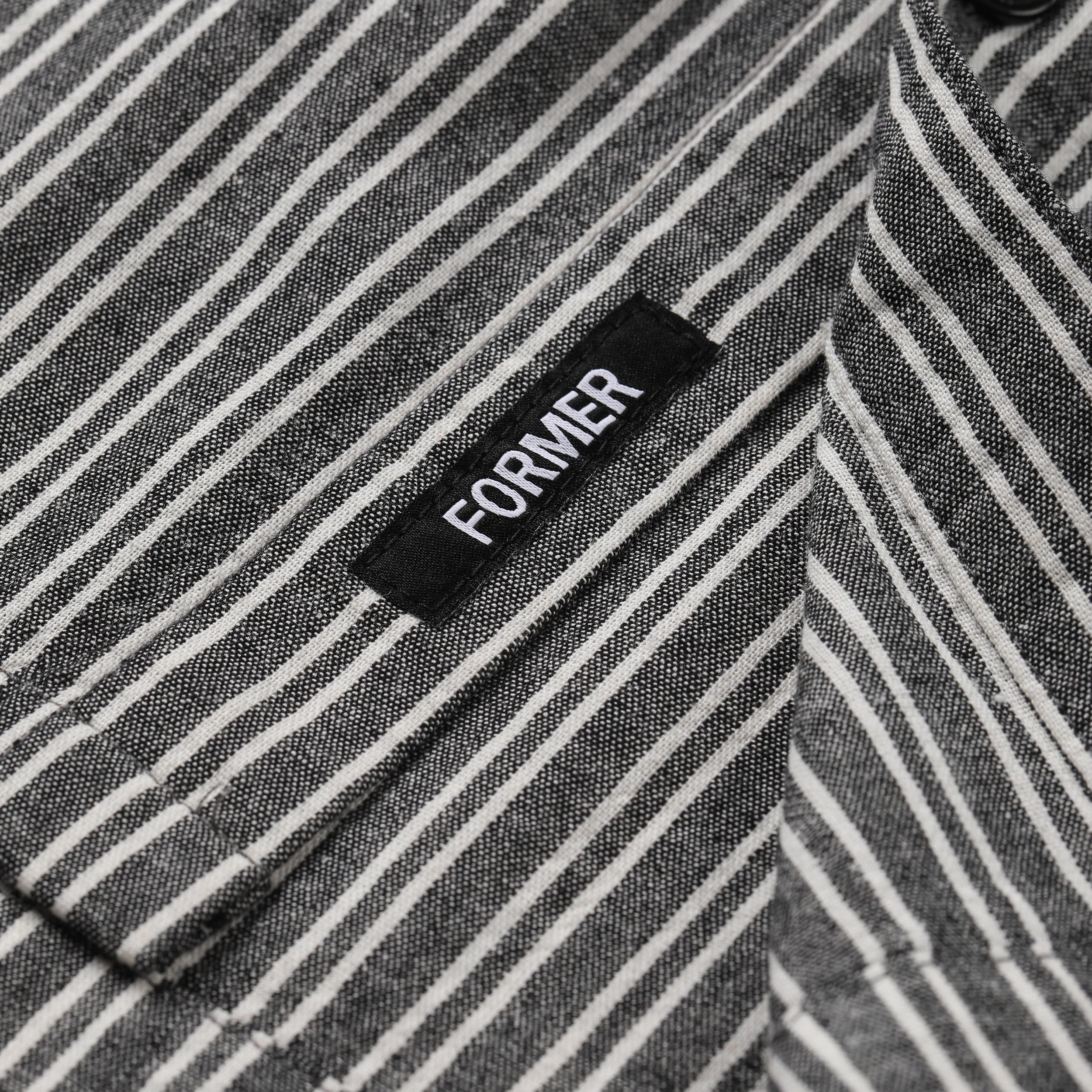 Former Reynolds Stripe Shortsleeve Shirt Black