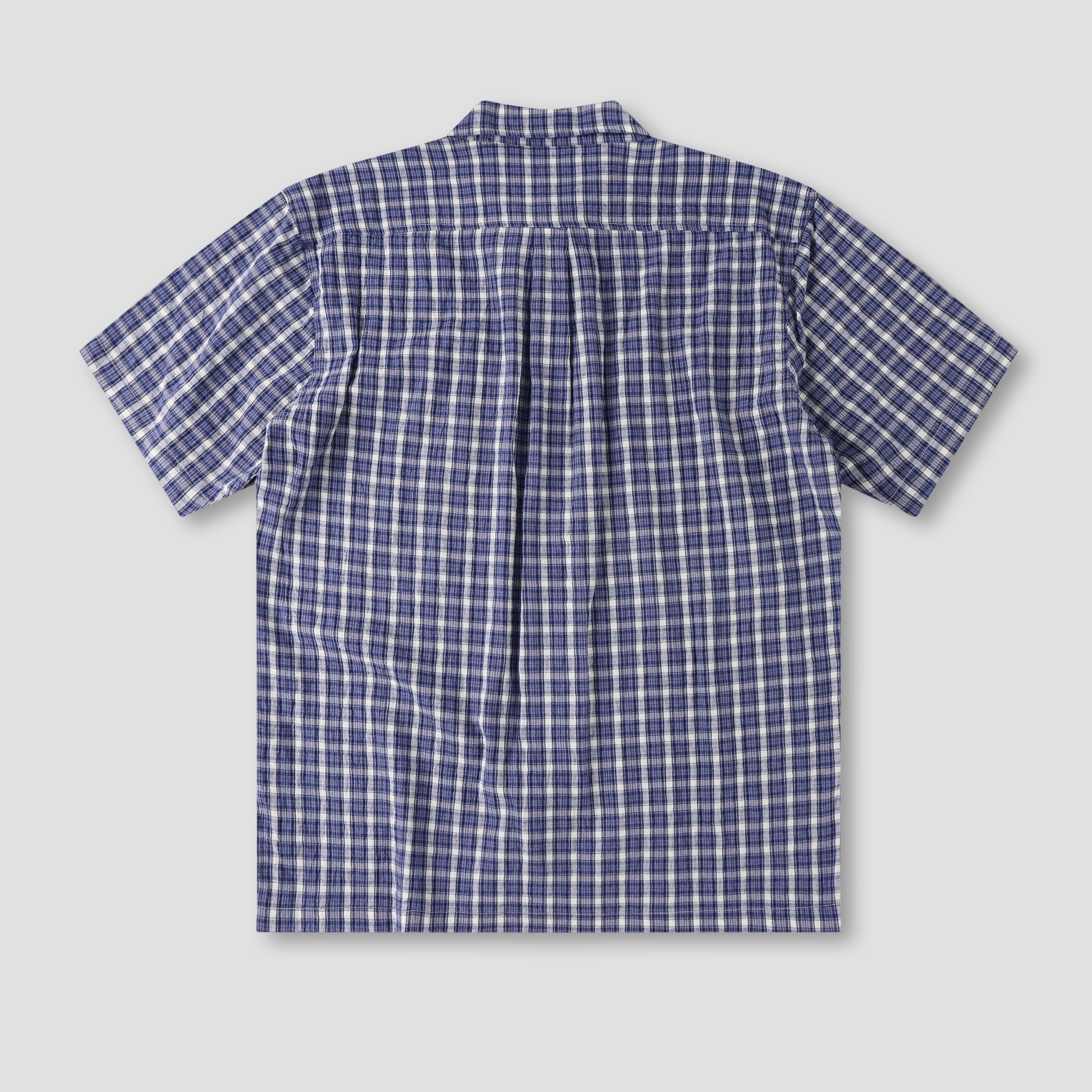 Former Manners Check Shortsleeve Shirt Vintage Navy