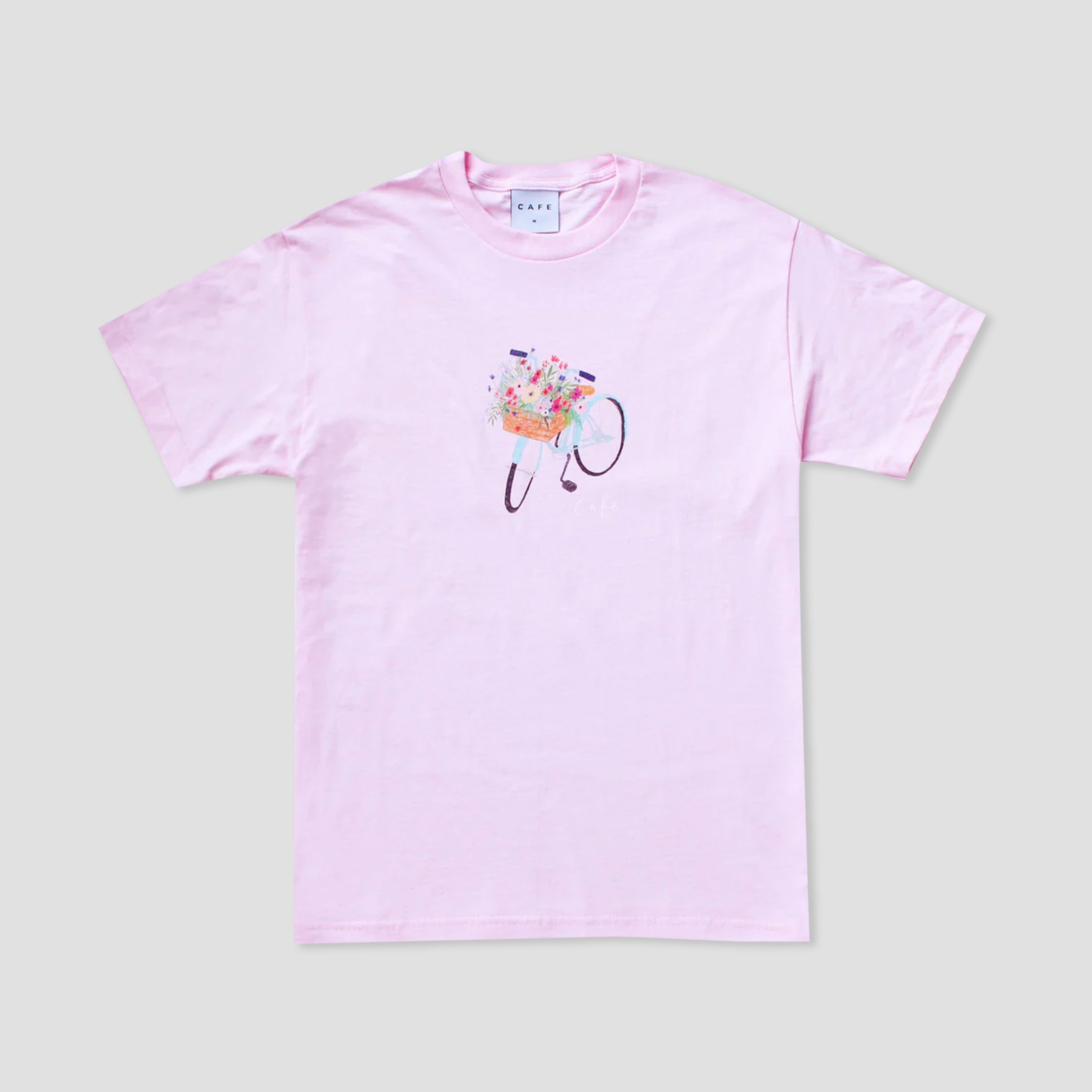 Skateboard Cafe Flower Basket T-Shirt Light Pink