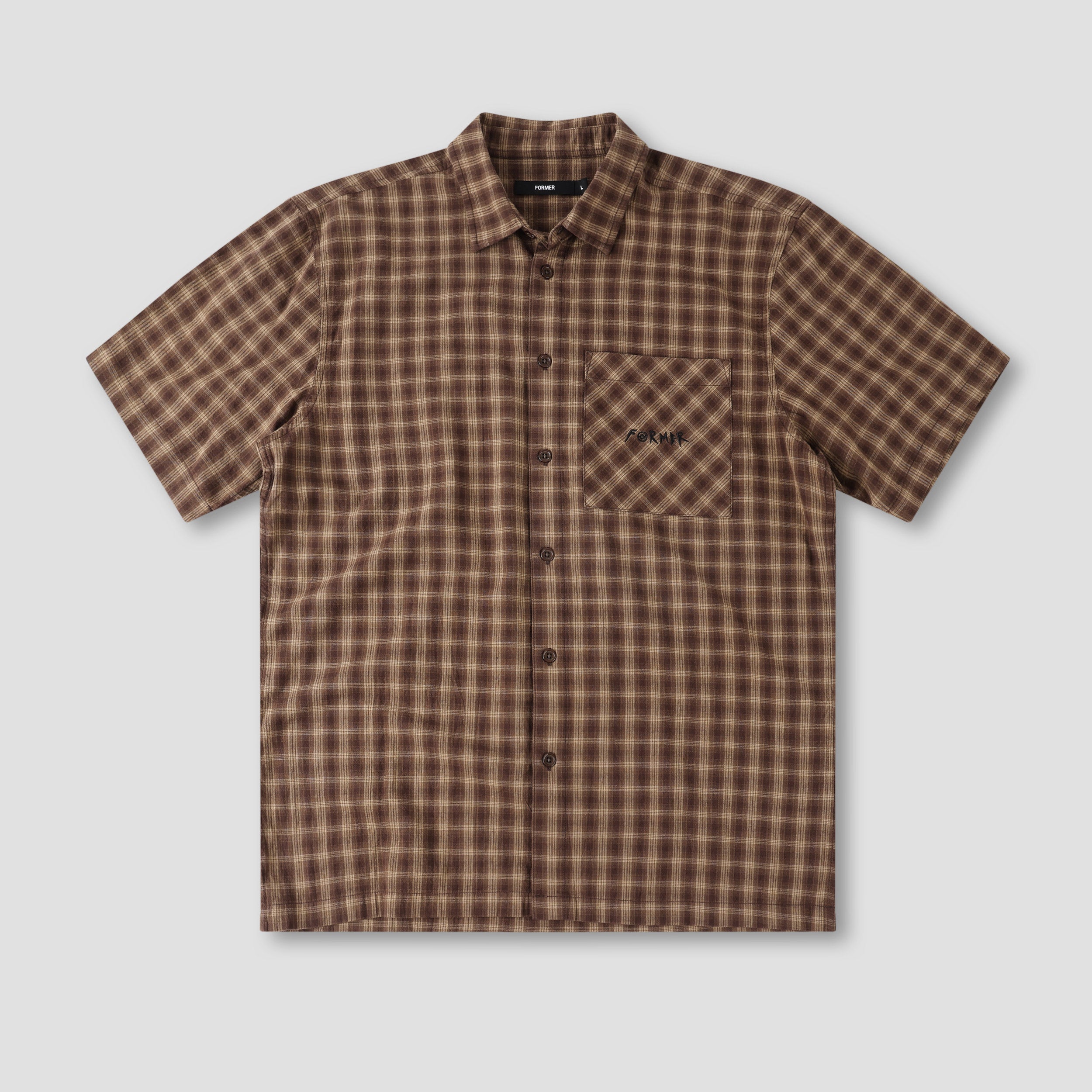 Former Manners Check Shortsleeve Shirt Bark