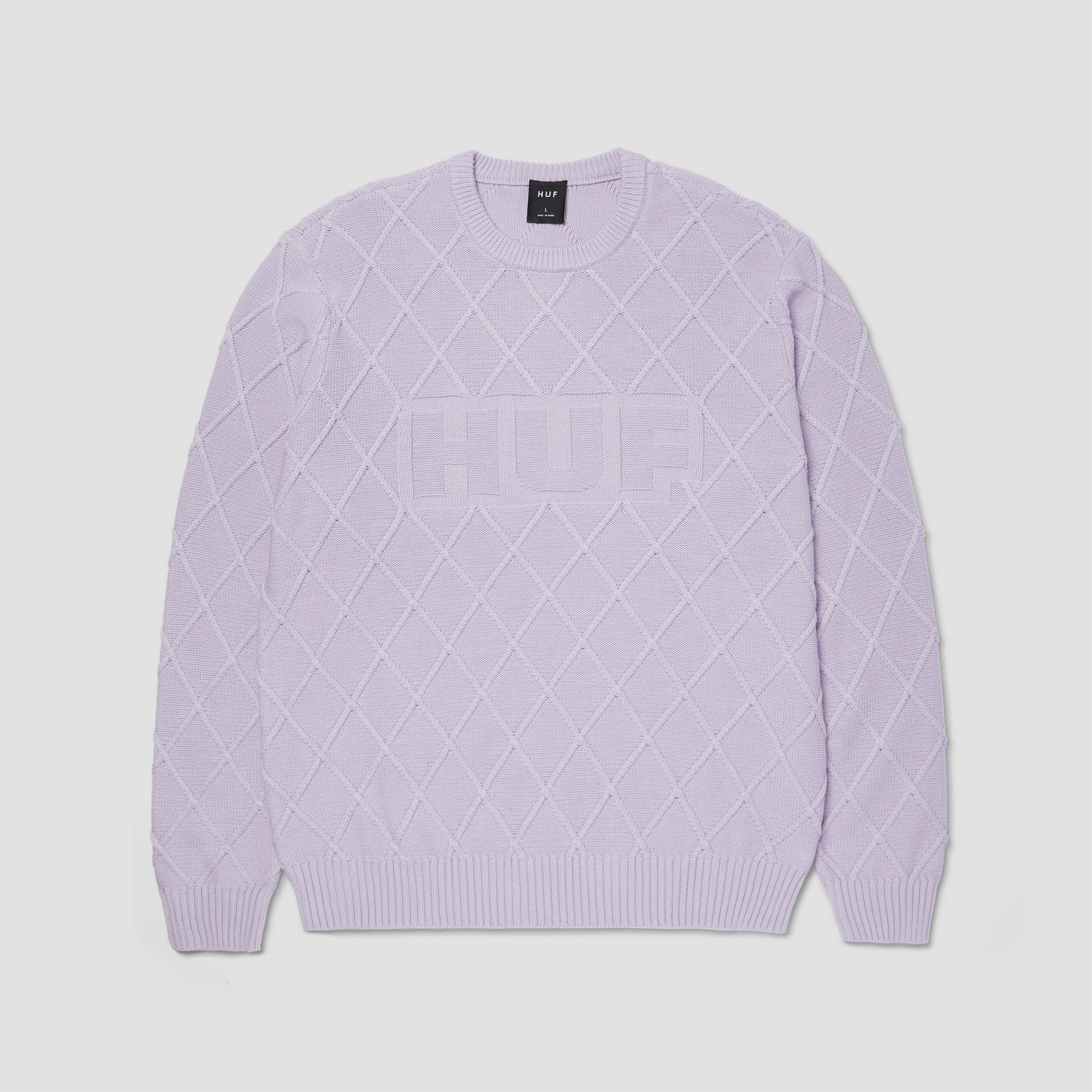 HUF Grid Crew Sweater Dust Purple