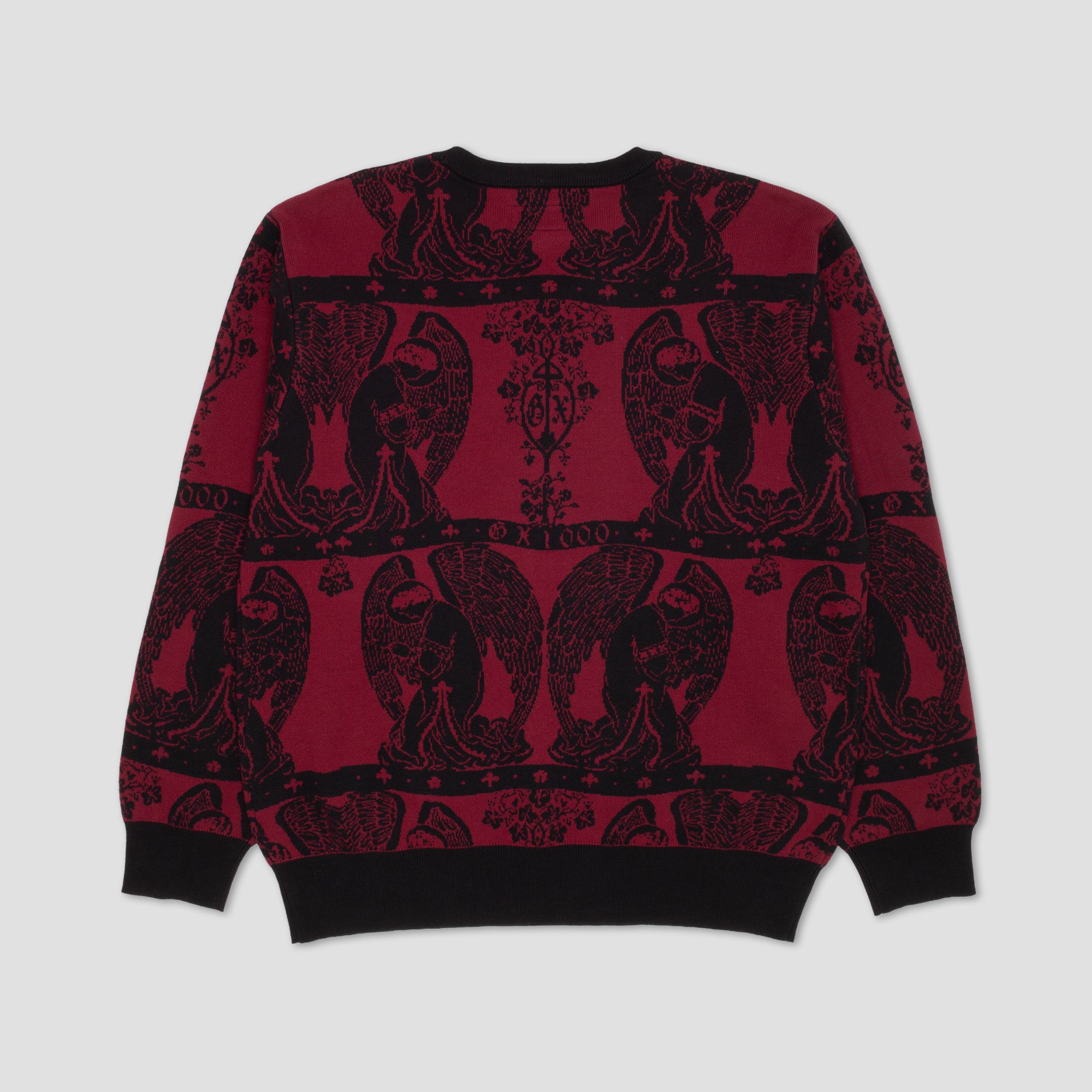 GX1000 Jacquard Knit Angel Sweater Black / Maroon