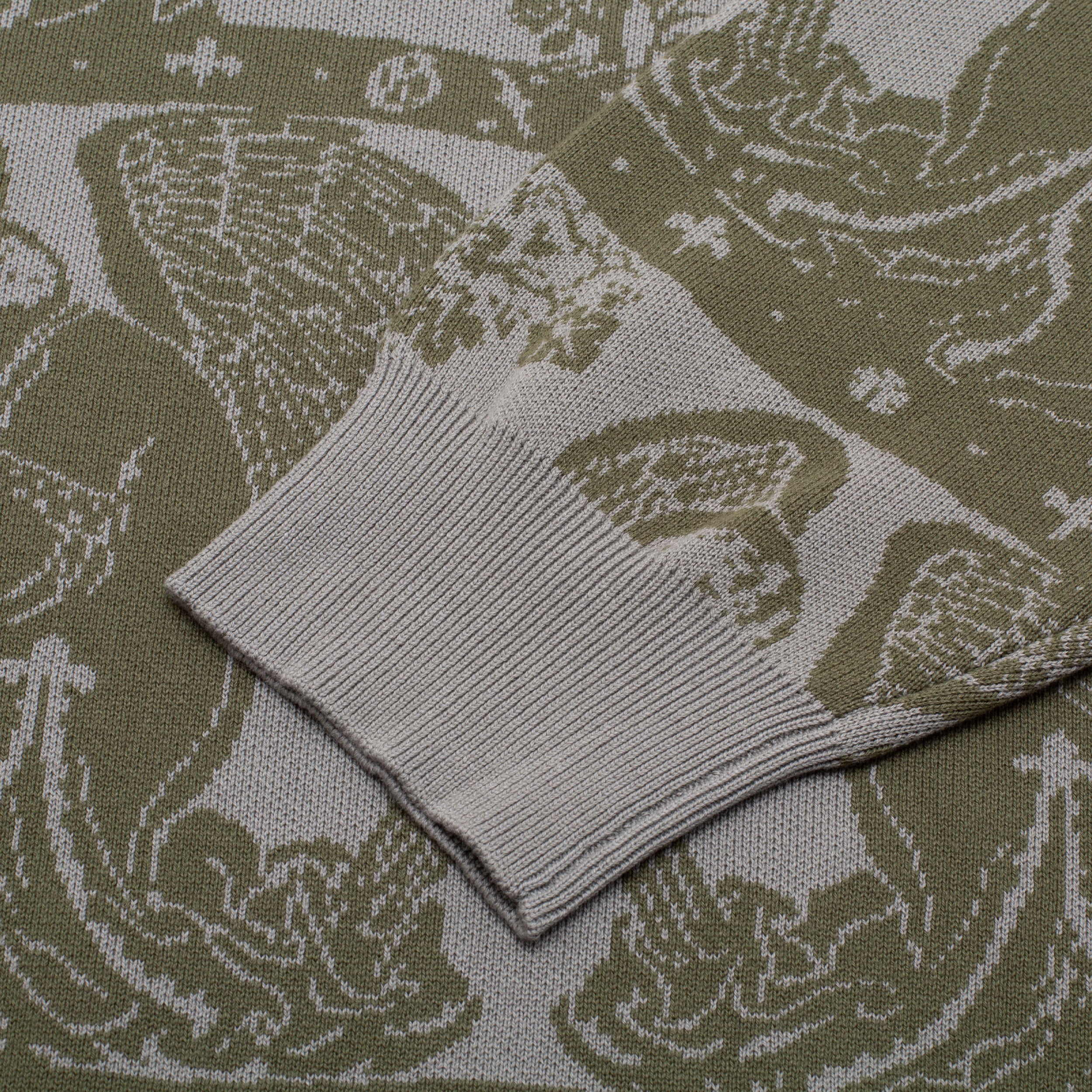 GX1000 Jacquard Knit Angel Sweater Grey / Green