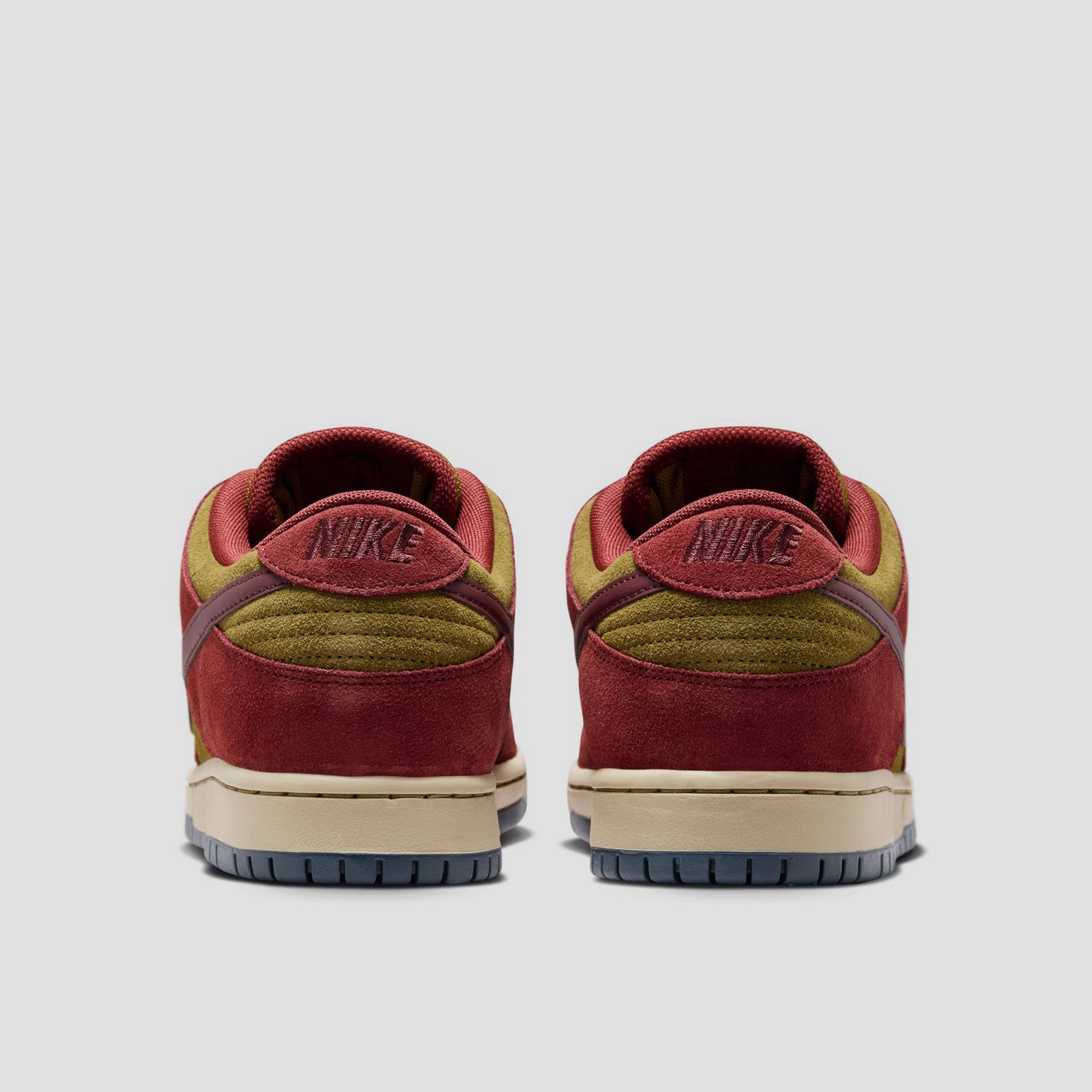 Nike SB Dunk Low Pro Skate Shoes Dark Team Red / Burgundy / Crush / Olive Flak