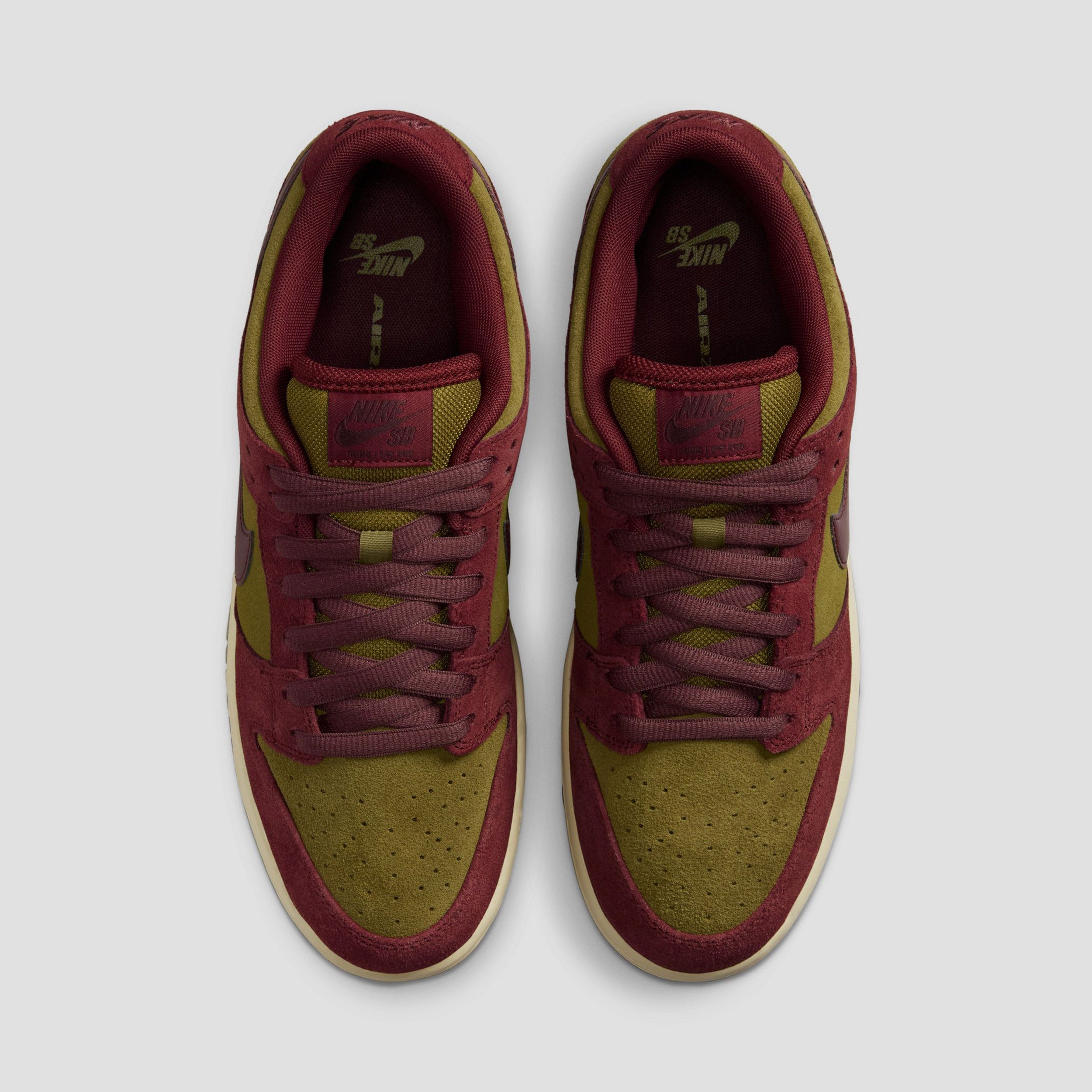 Nike SB Dunk Low Pro Skate Shoes Dark Team Red / Burgundy / Crush / Olive Flak