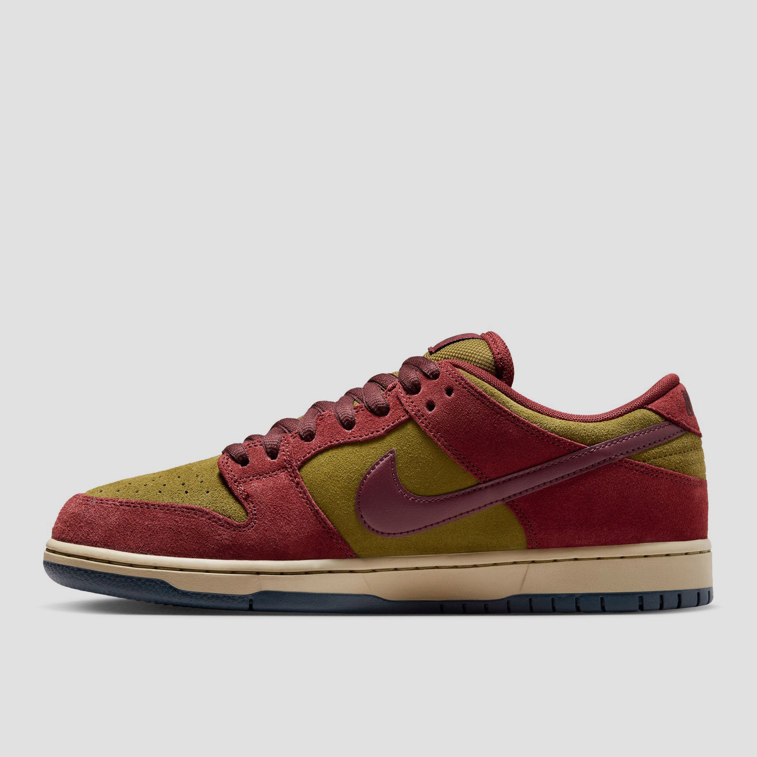 Nike SB Dunk Low Pro Skate Shoes Dark Team Red / Burgundy / Crush / Olive Flak
