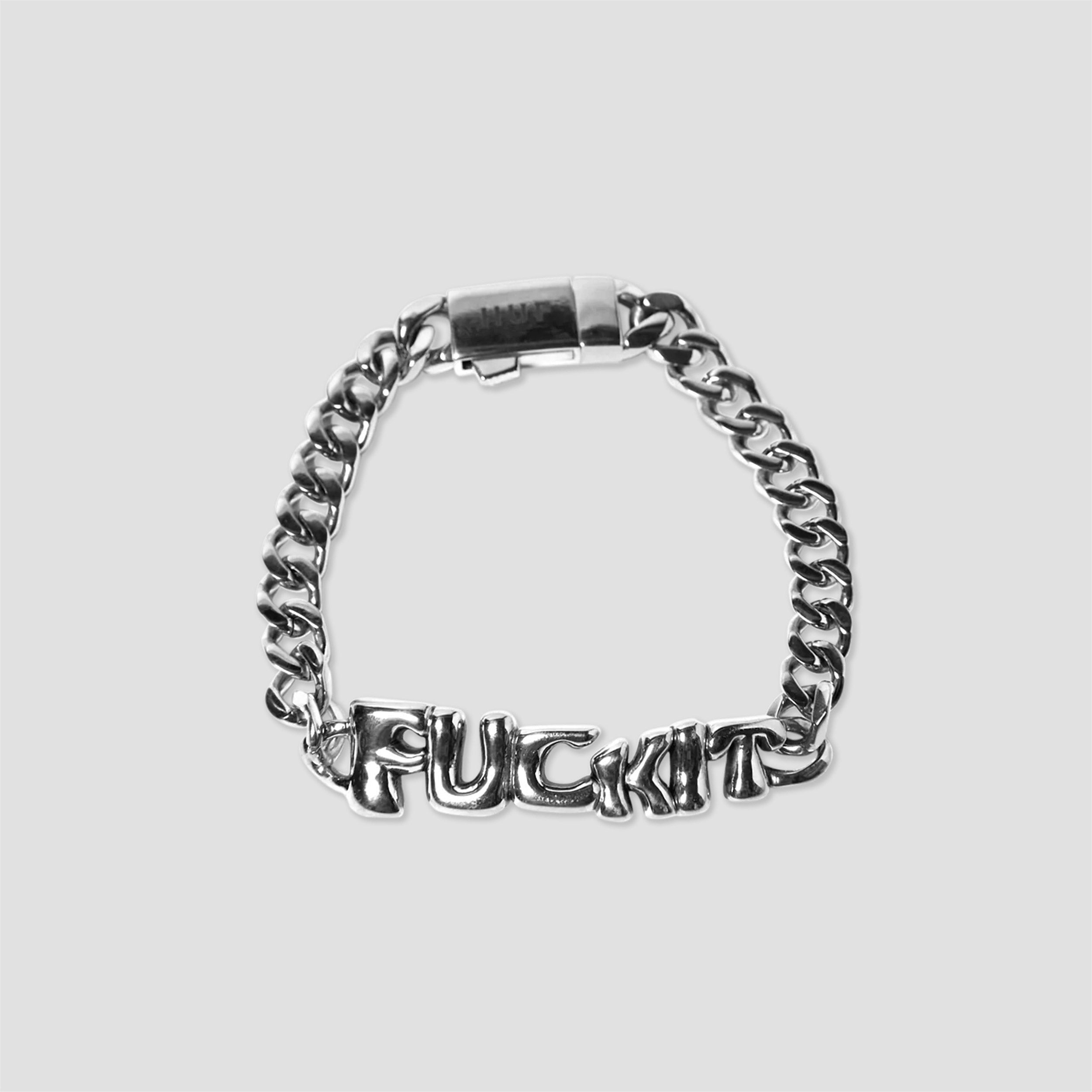 HUF Fuck It Warped Id Bracelet Silver