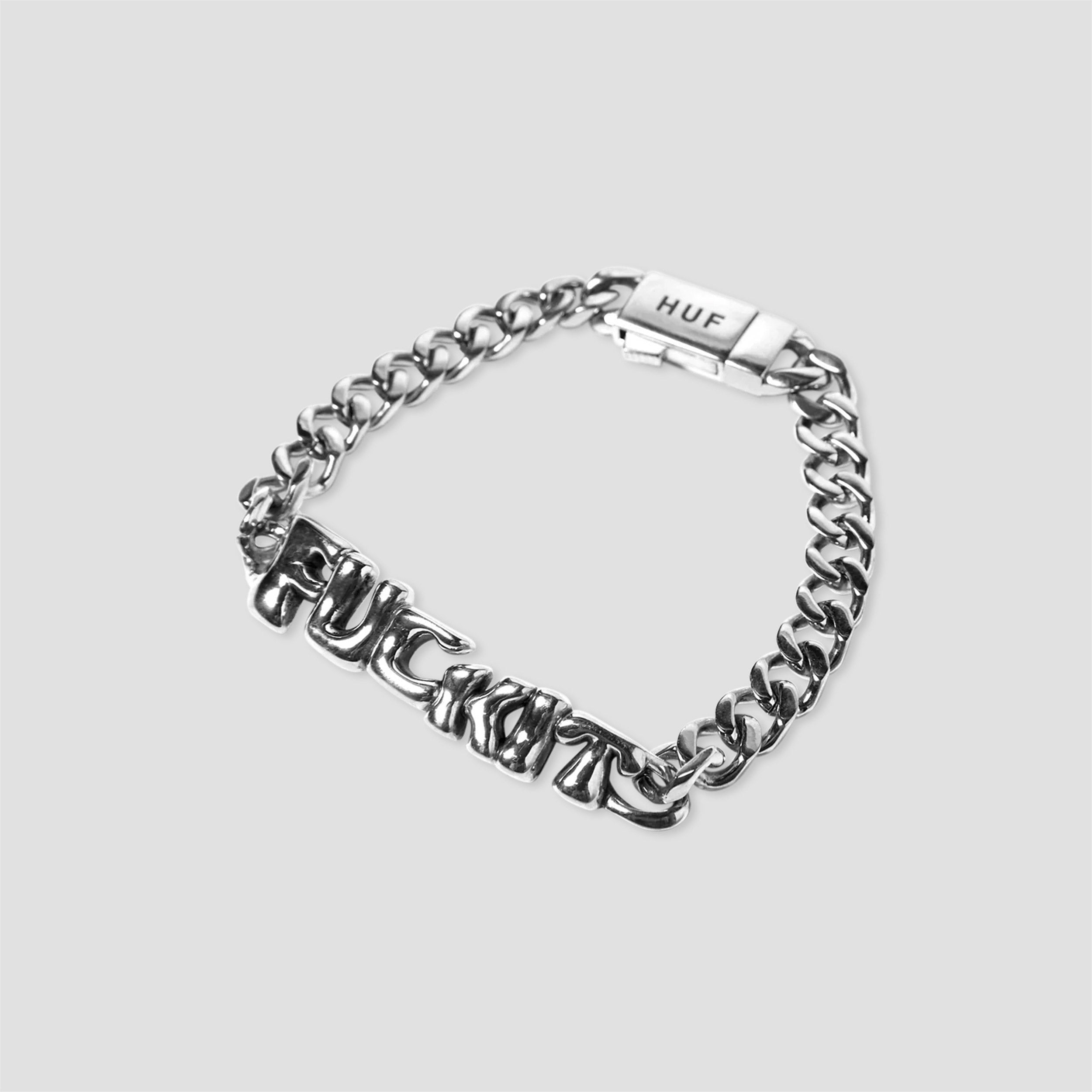 HUF Fuck It Warped Id Bracelet Silver