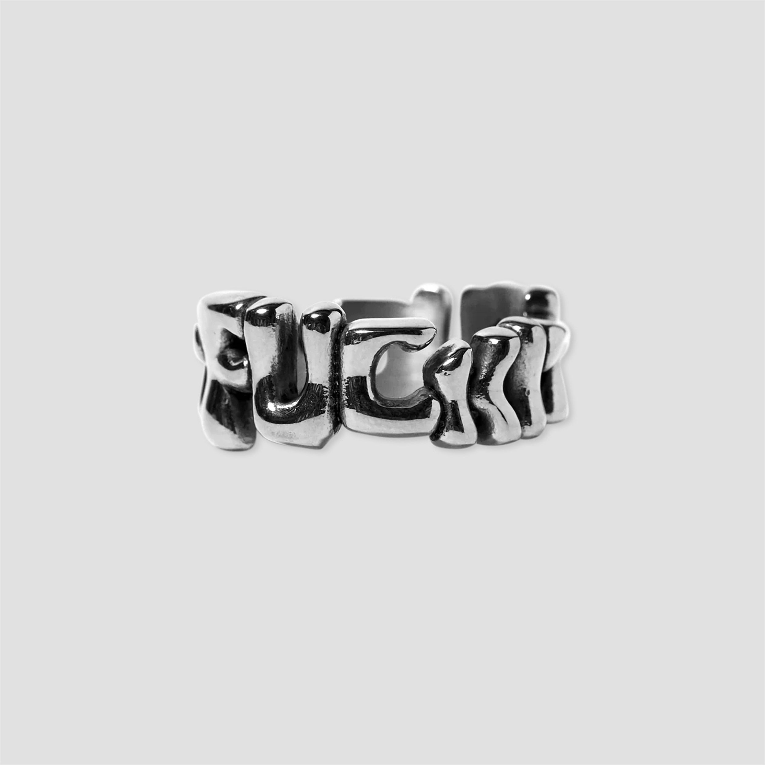 HUF Fuck It Warped Ring Silver