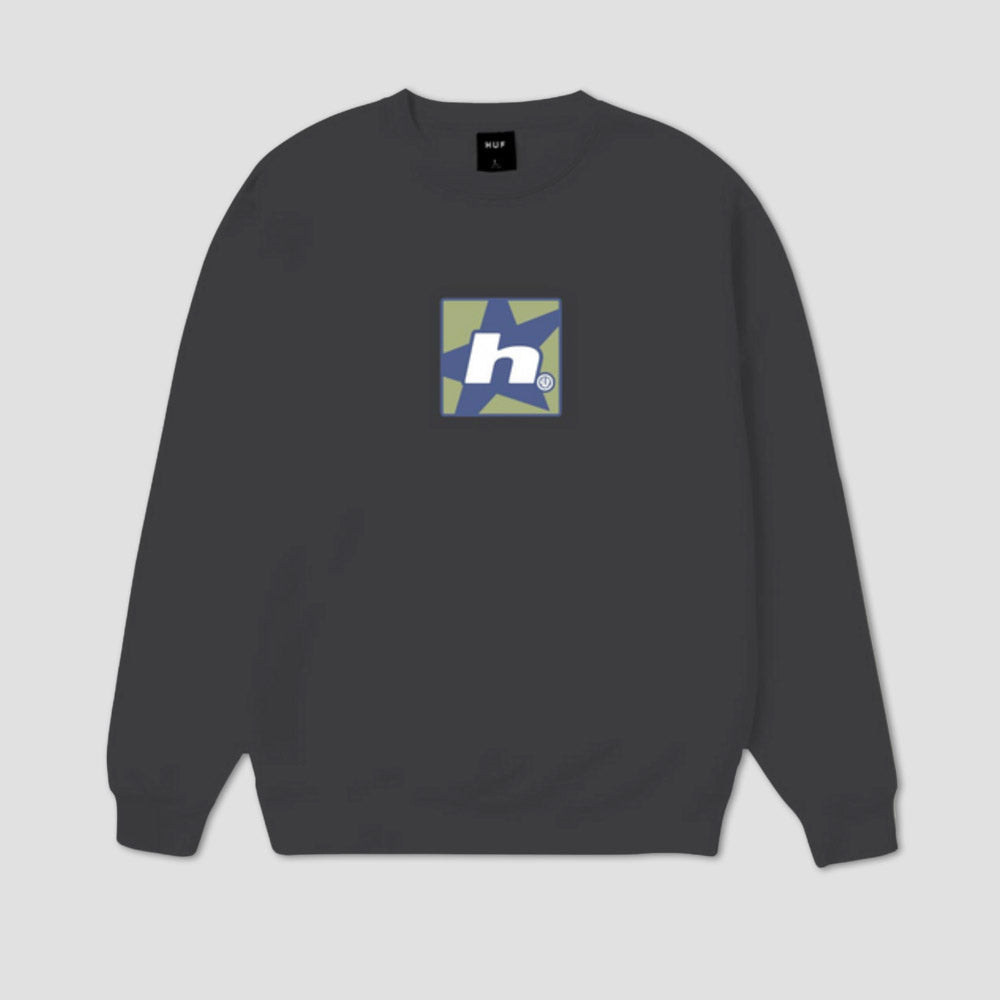 HUF H Star Crew Black