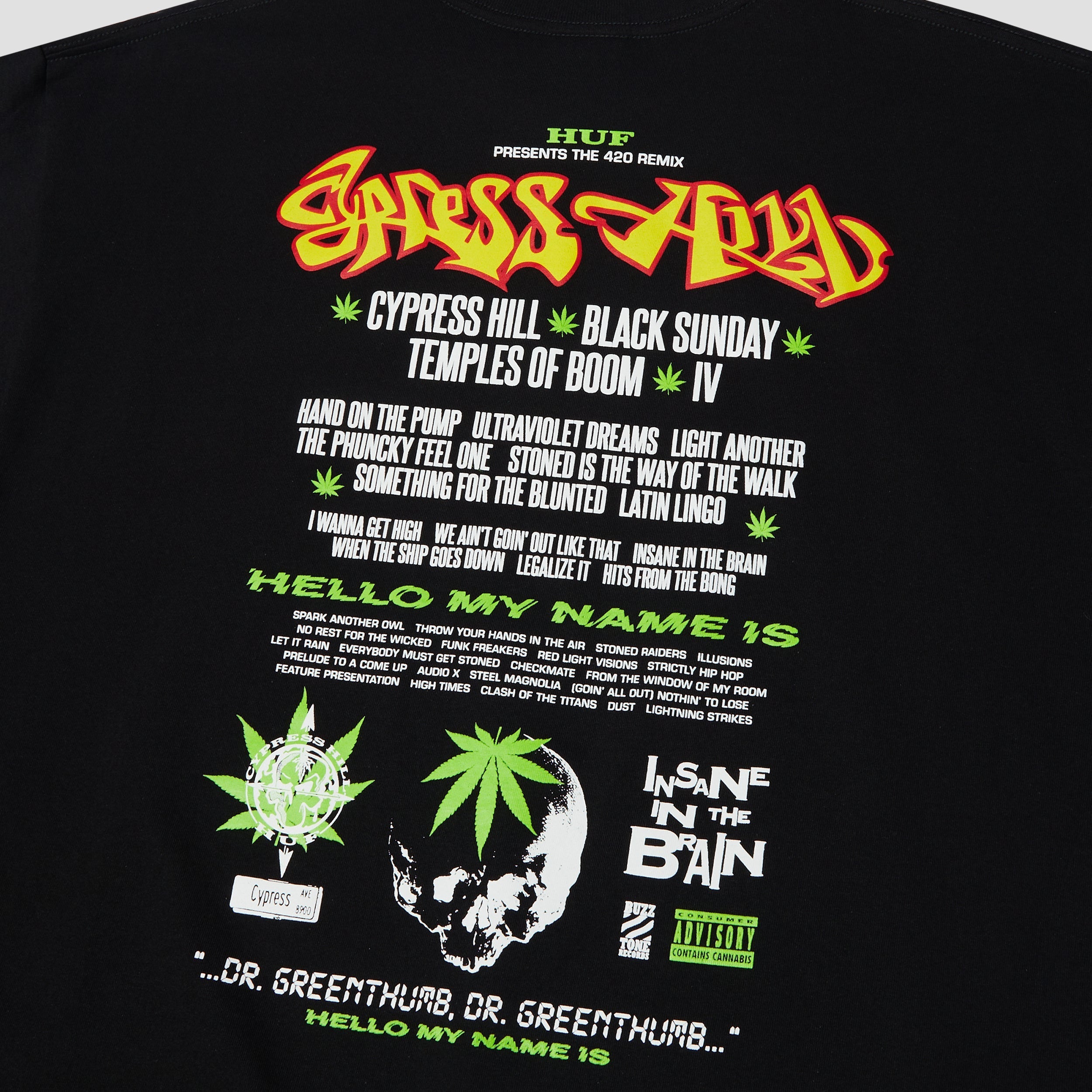 Huf x Cypress Hill Dr Greenthumb T-Shirt Black