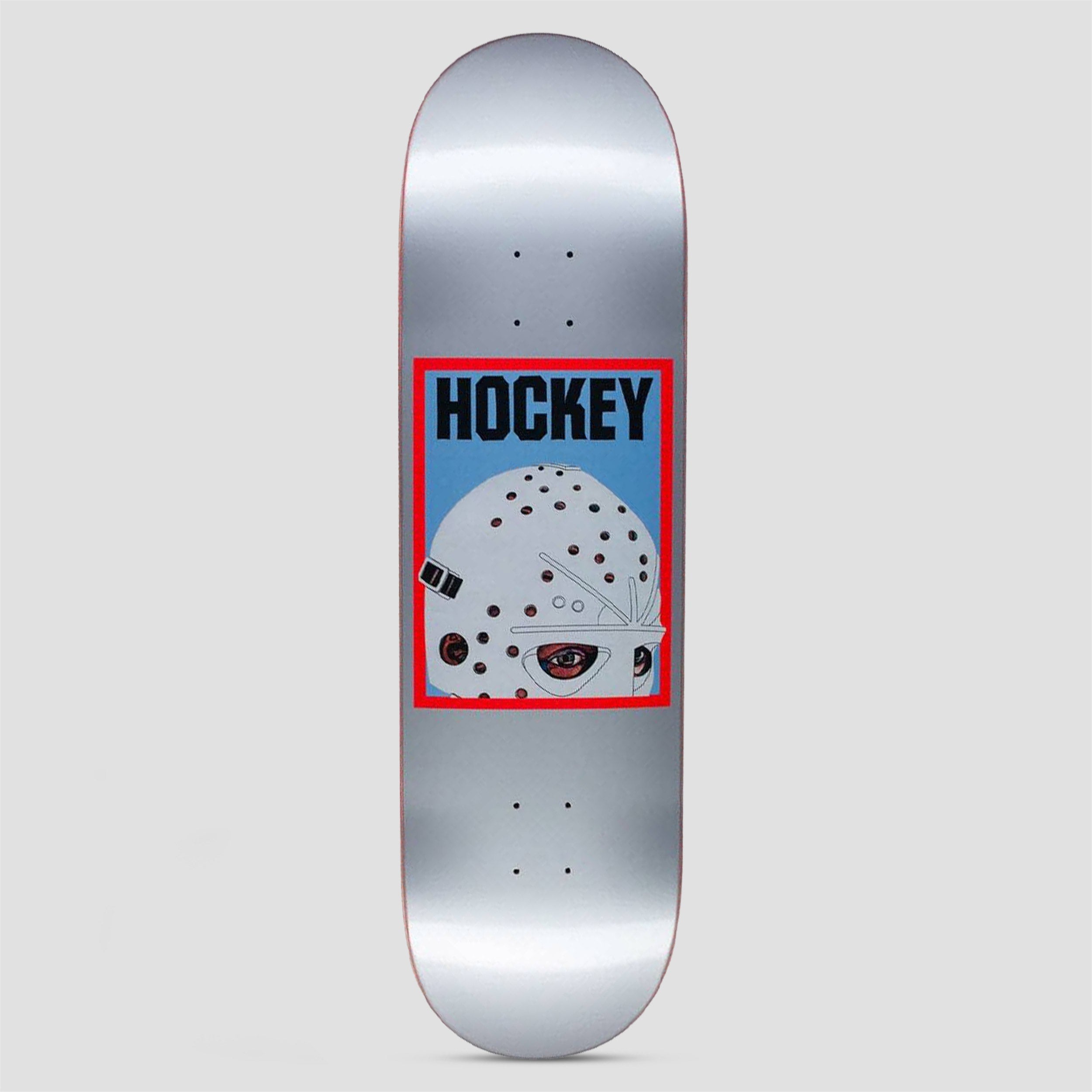 Hockey 8.75 Half Mask Skateboard Deck Silver