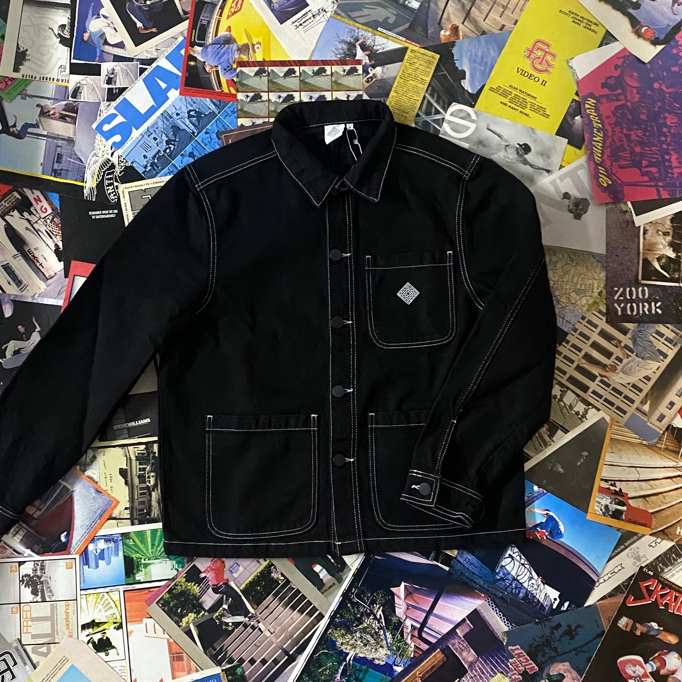The National Skateboard Co Hirta Workers Jacket Black Soft Twill