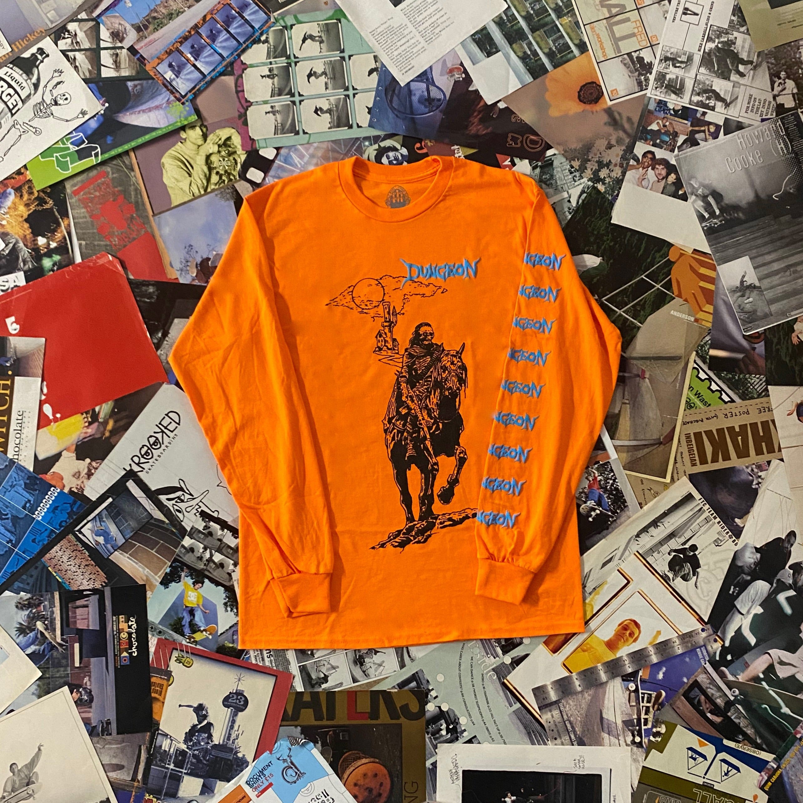 Dungeon Knight Castle Longsleeve T-Shirt Orange