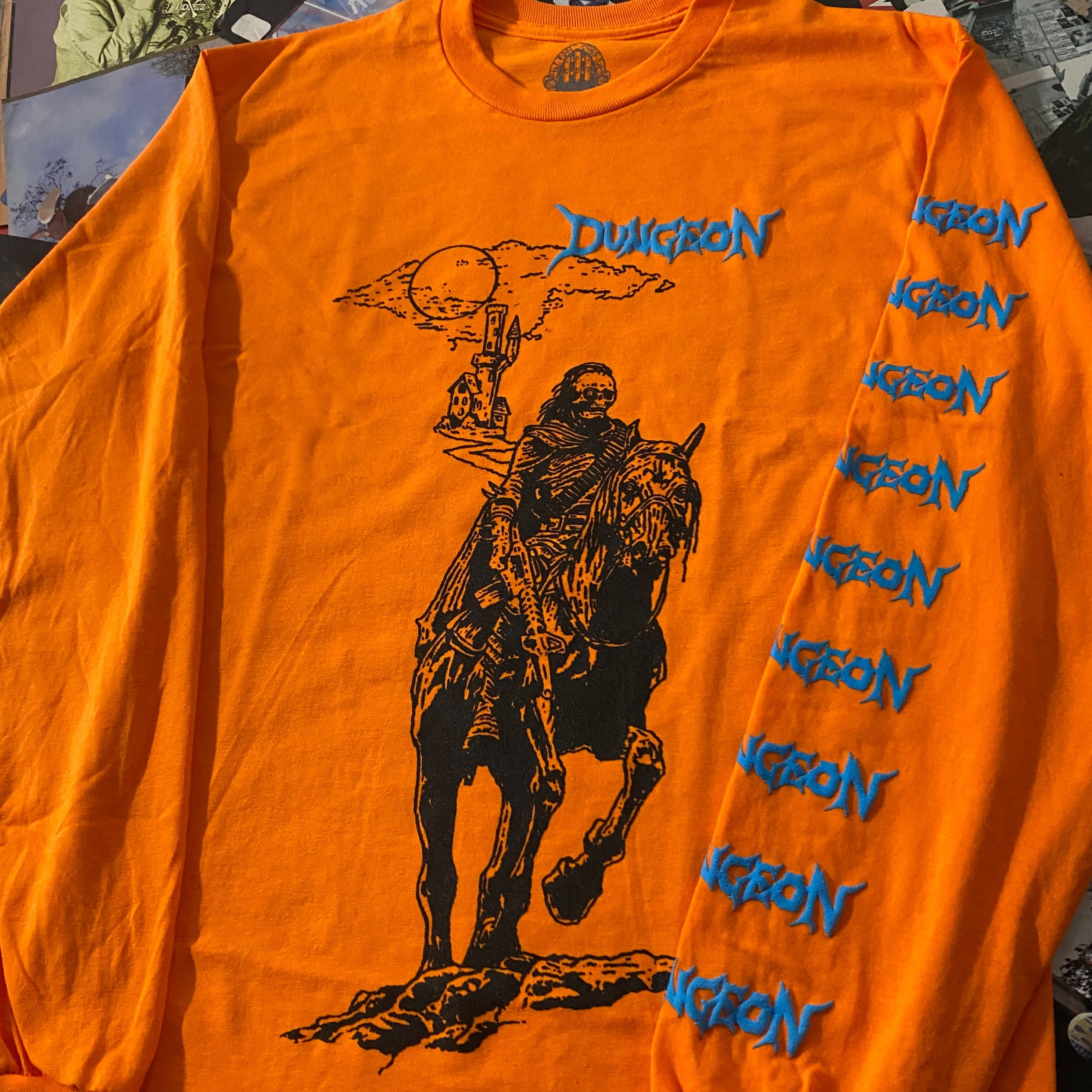 Dungeon Knight Castle Longsleeve T-Shirt Orange