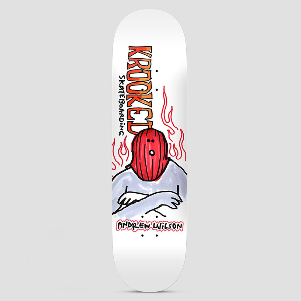 Krooked 8.75 Wilson Fire Mask Deck White