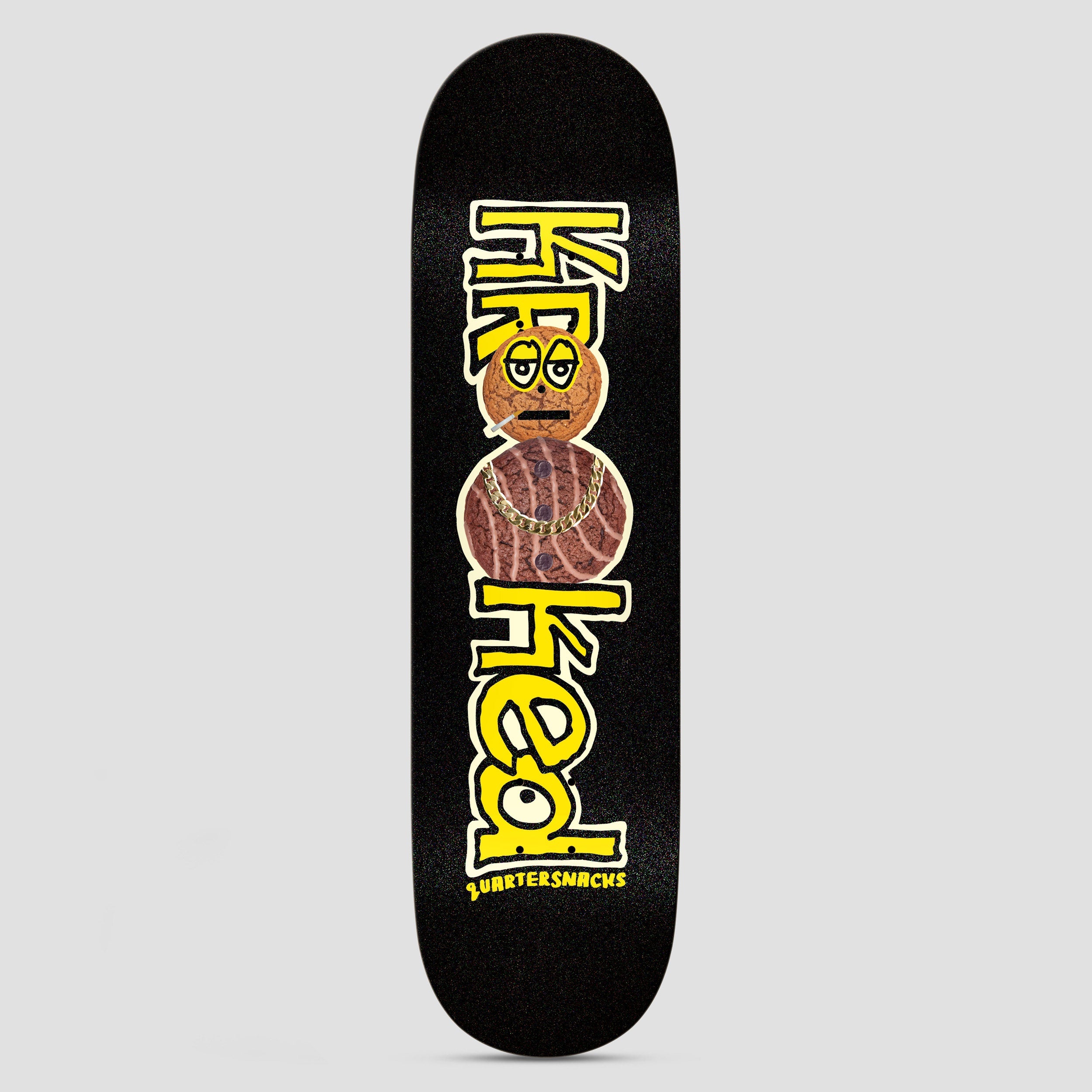 Krooked x Quartersnacks 8.5 Snackman Skateboard Deck Black