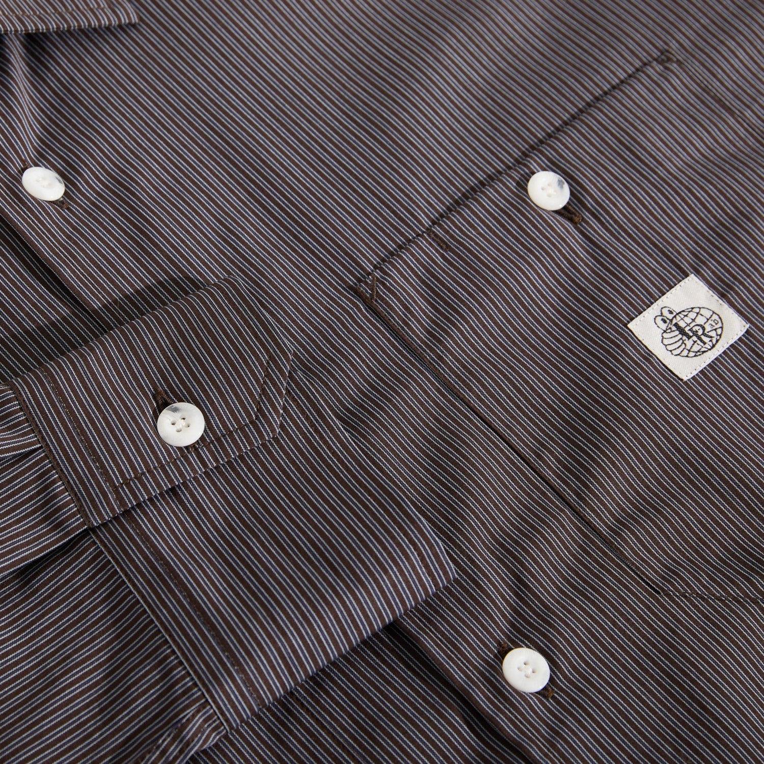 Last Resort AB SM001 Poplin Shirt Navy Stripe